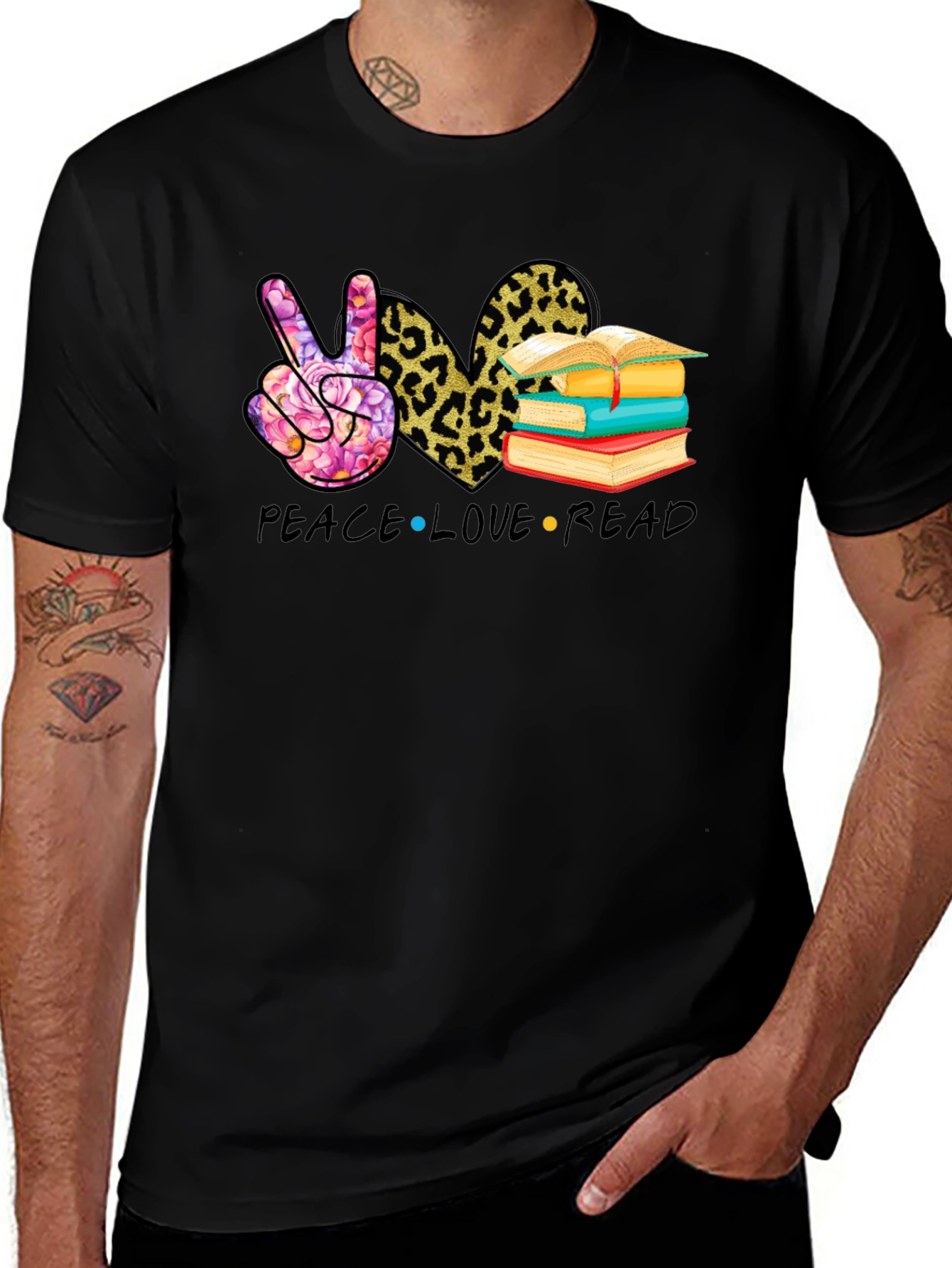 Variant 6 of Peace Love Read T-Shirt