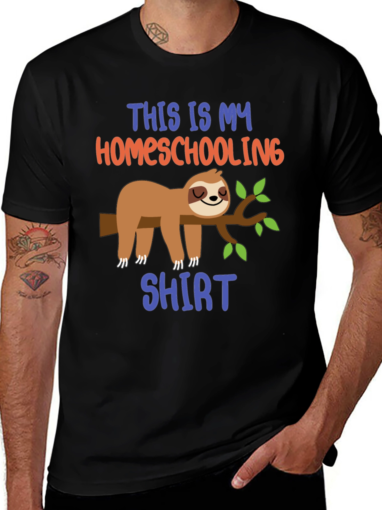 Variant 3 of Homeschooling Sloth T-Shirt, Funny Tee