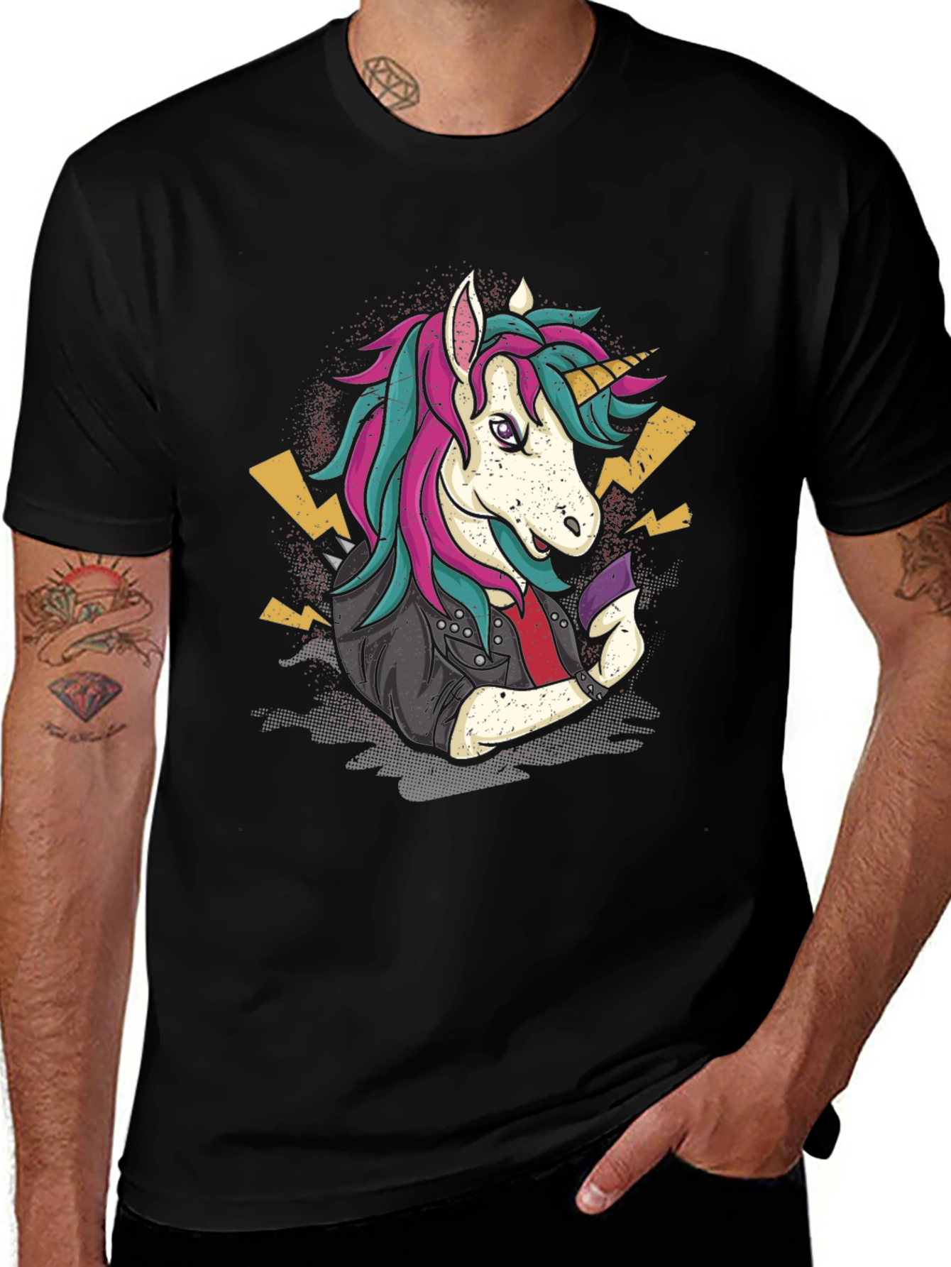 Variant 29 of Unicorn Biker T-Shirt - Cool Graphic Tee