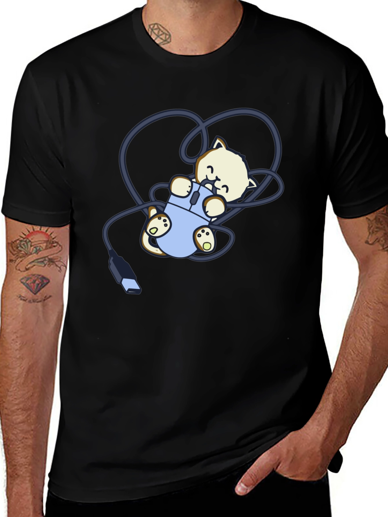Variant 8 of Cute Kitten Computer Mouse T-Shirt