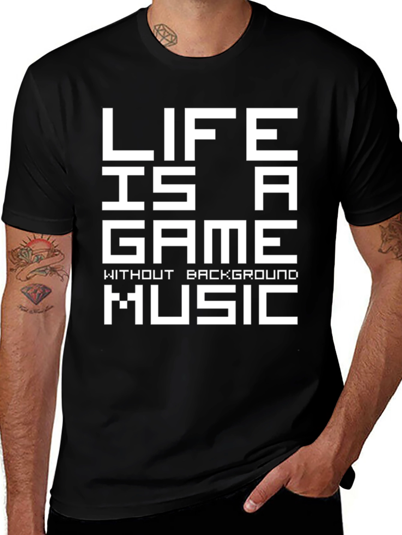 Variant 20 of Life is a Game T-Shirt - No Background Music