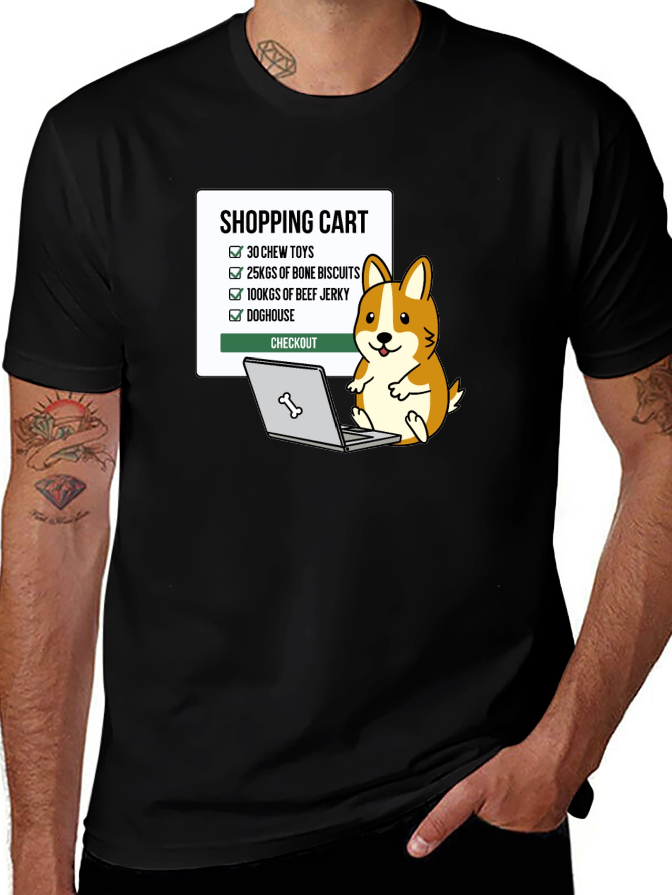 Variant 9 of Dog Lover Shopping List T-Shirt