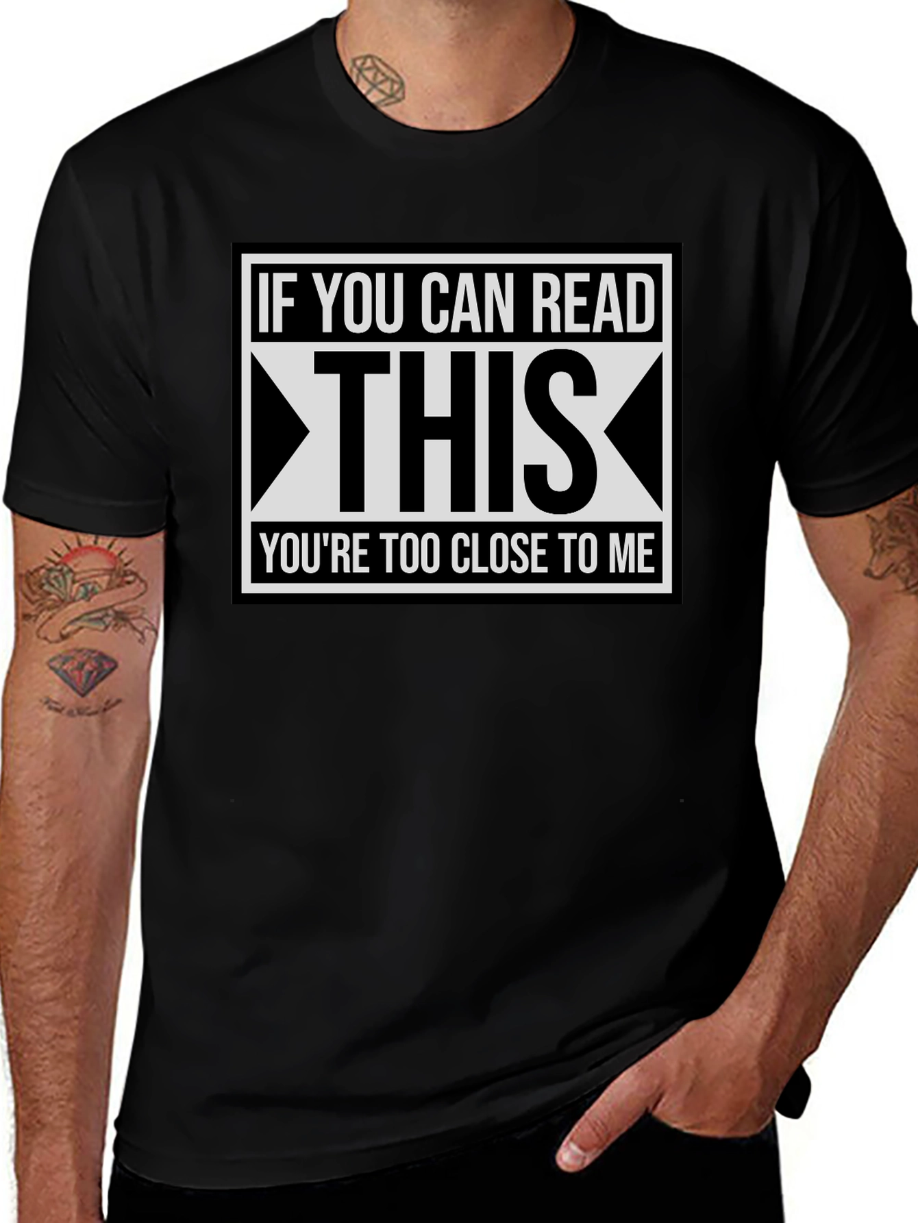 Variant 6 of Funny Distance T-Shirt: "If You Can Read This..."