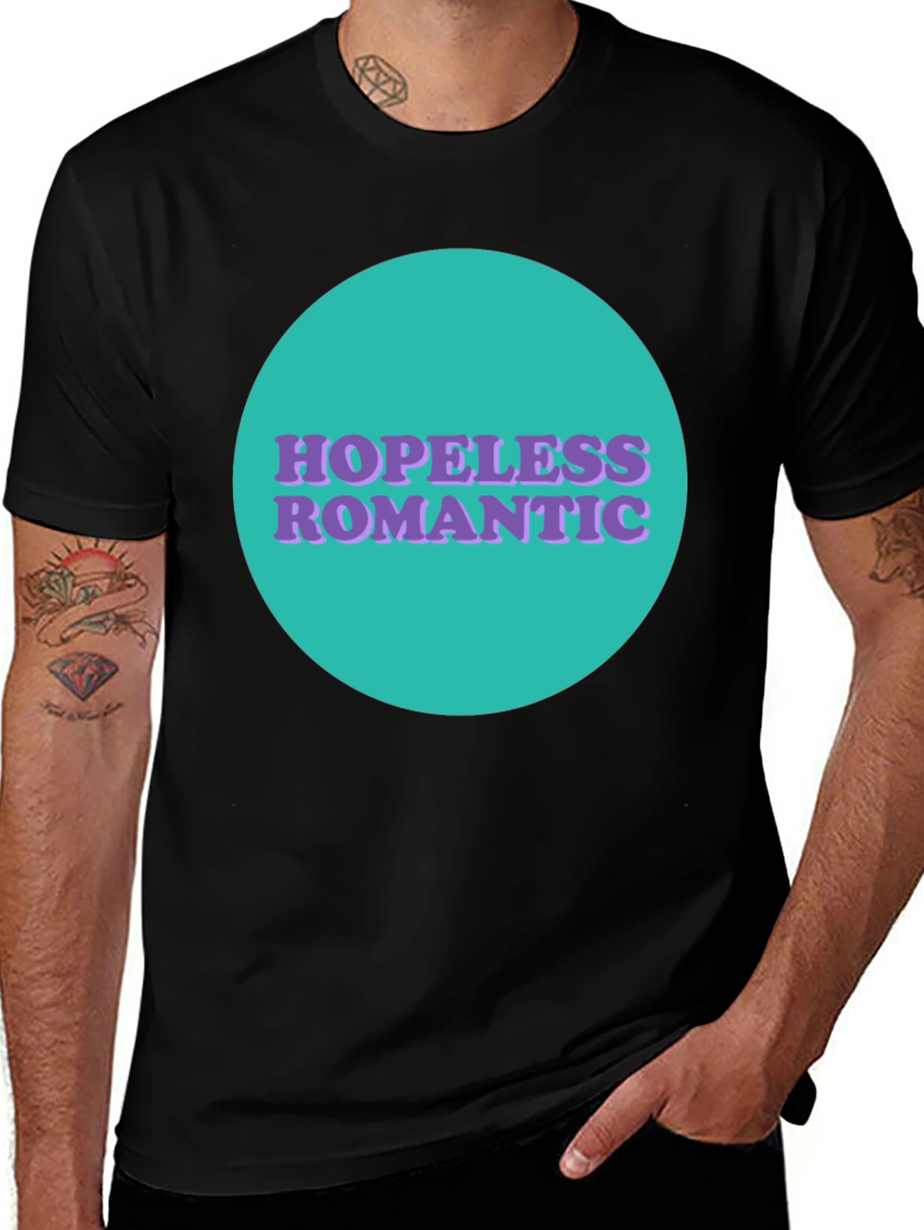 Variant 19 of Hopeless Romantic Graphic Tee - Black