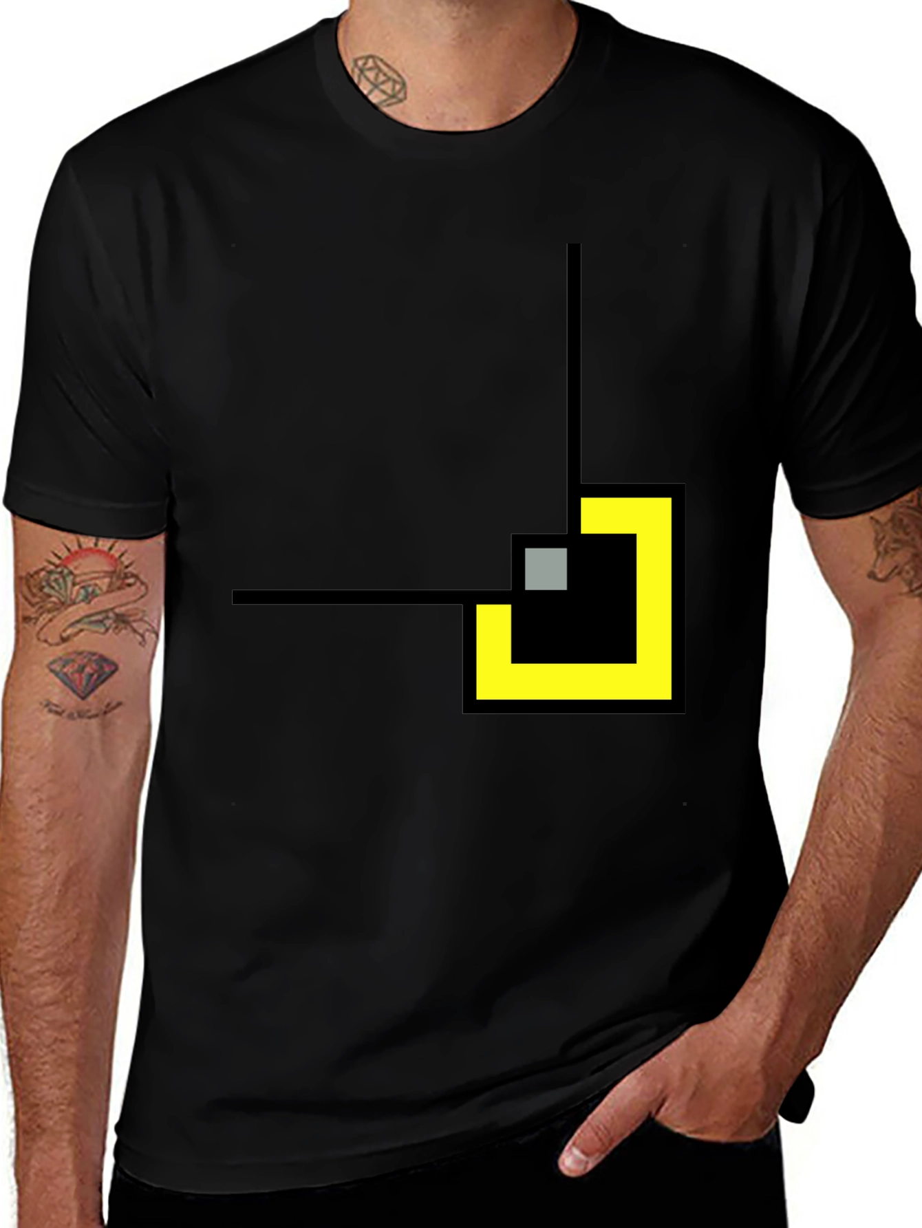Geometric Black Tee