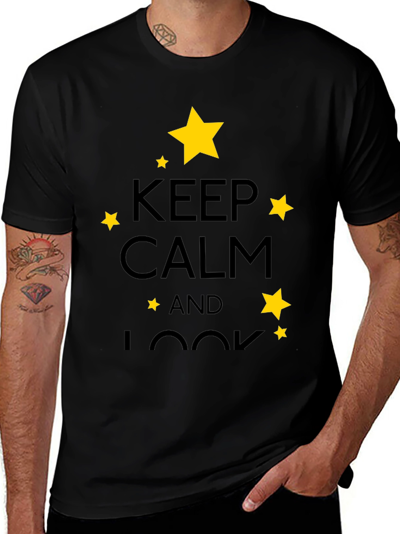 Variant 13 of Keep Calm & Look T-Shirt - Stylish Star Design