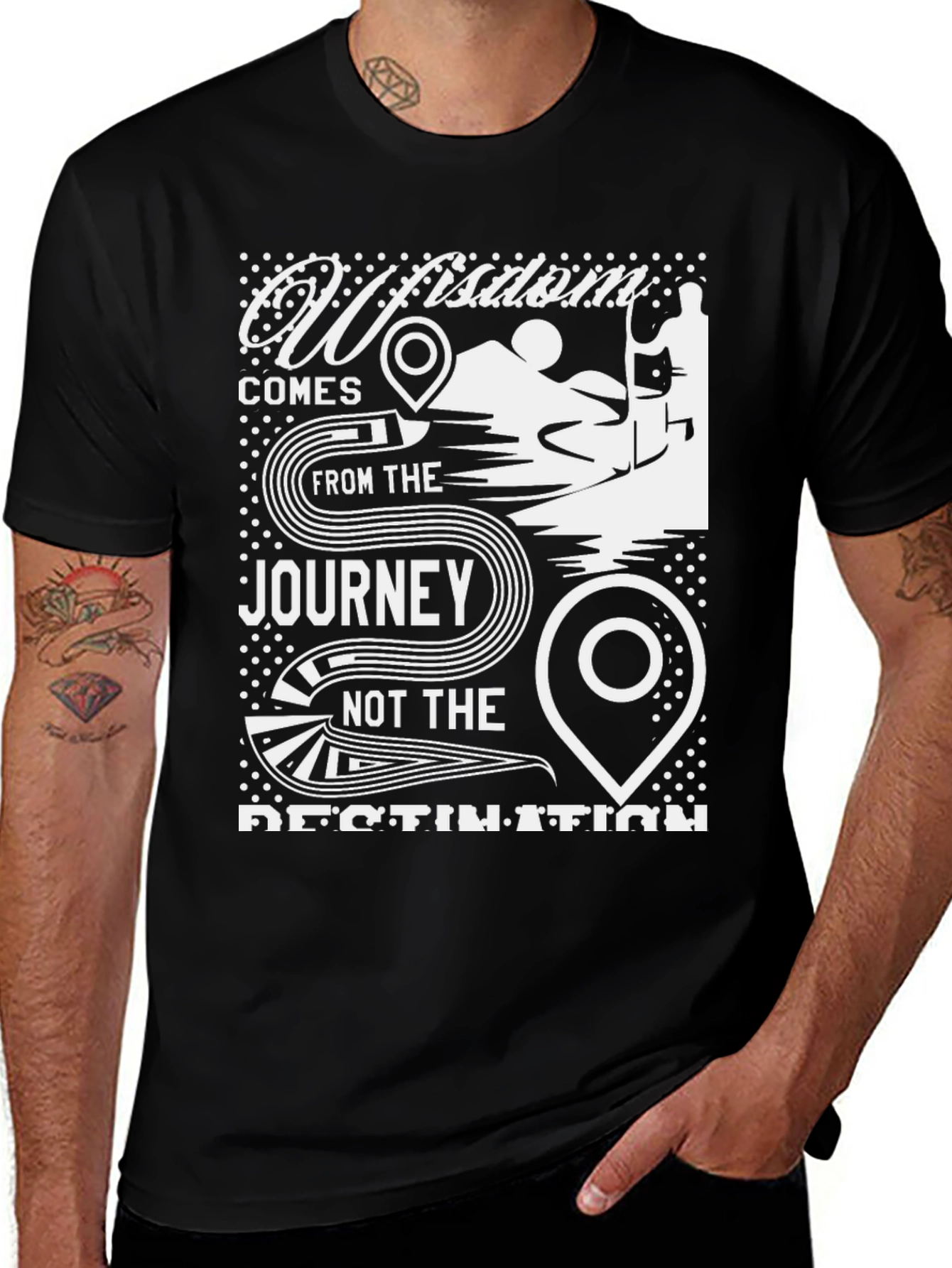 Variant 13 of Wisdom Journey Graphic T-Shirt - Black