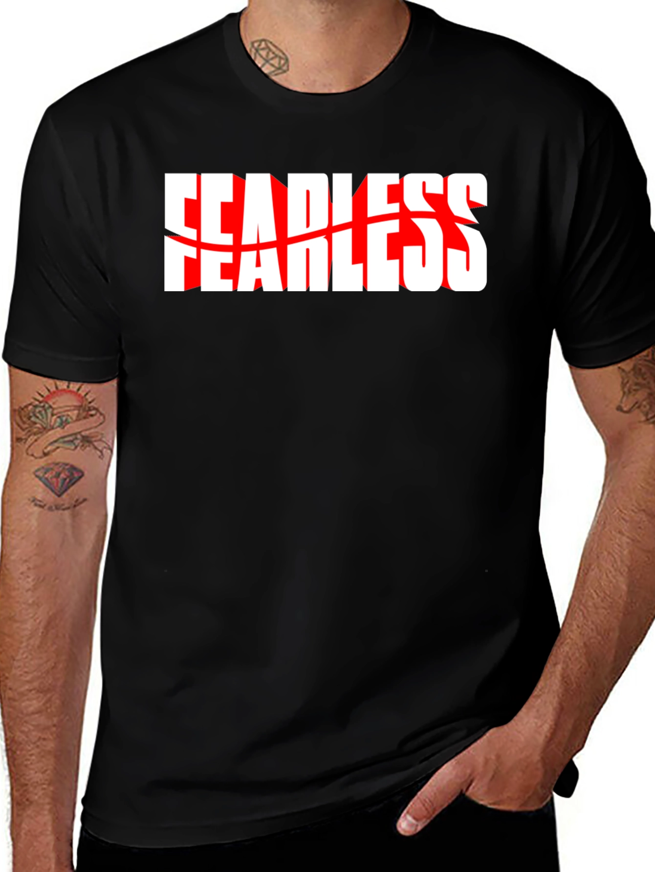 Variant 25 of Fearless Graphic Tee - Black Crew Neck