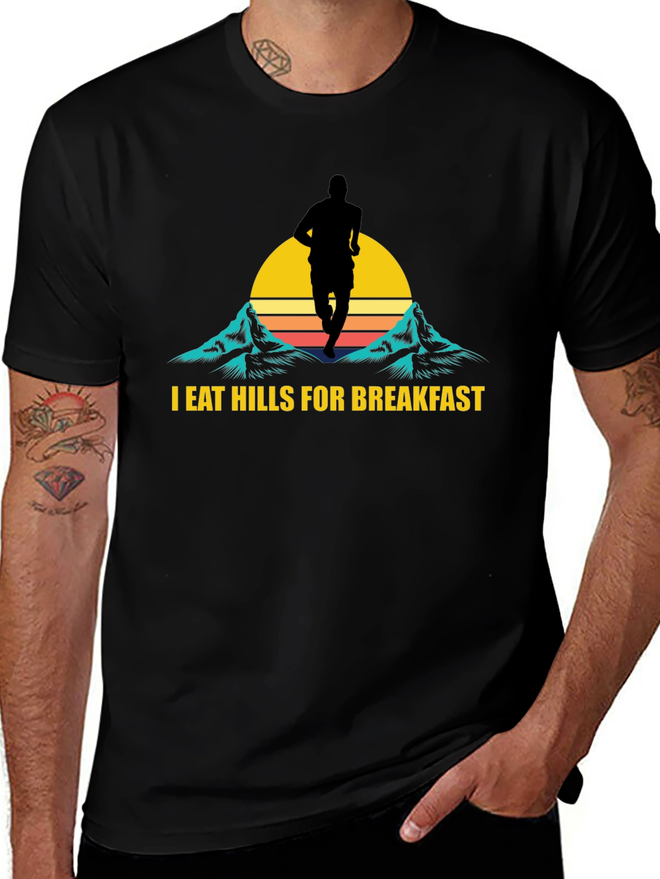 Variant 29 of I Eat Hills For Breakfast Running T-Shirt