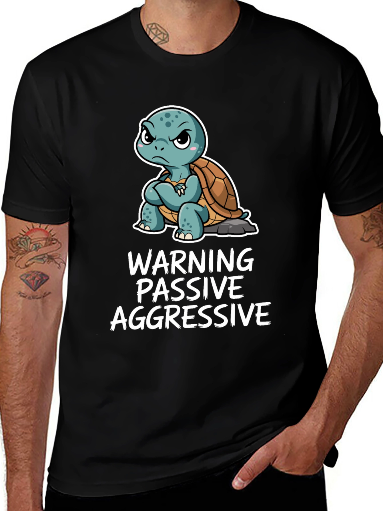 Variant 8 of Warning Passive Aggressive Turtle Graphic Tee
