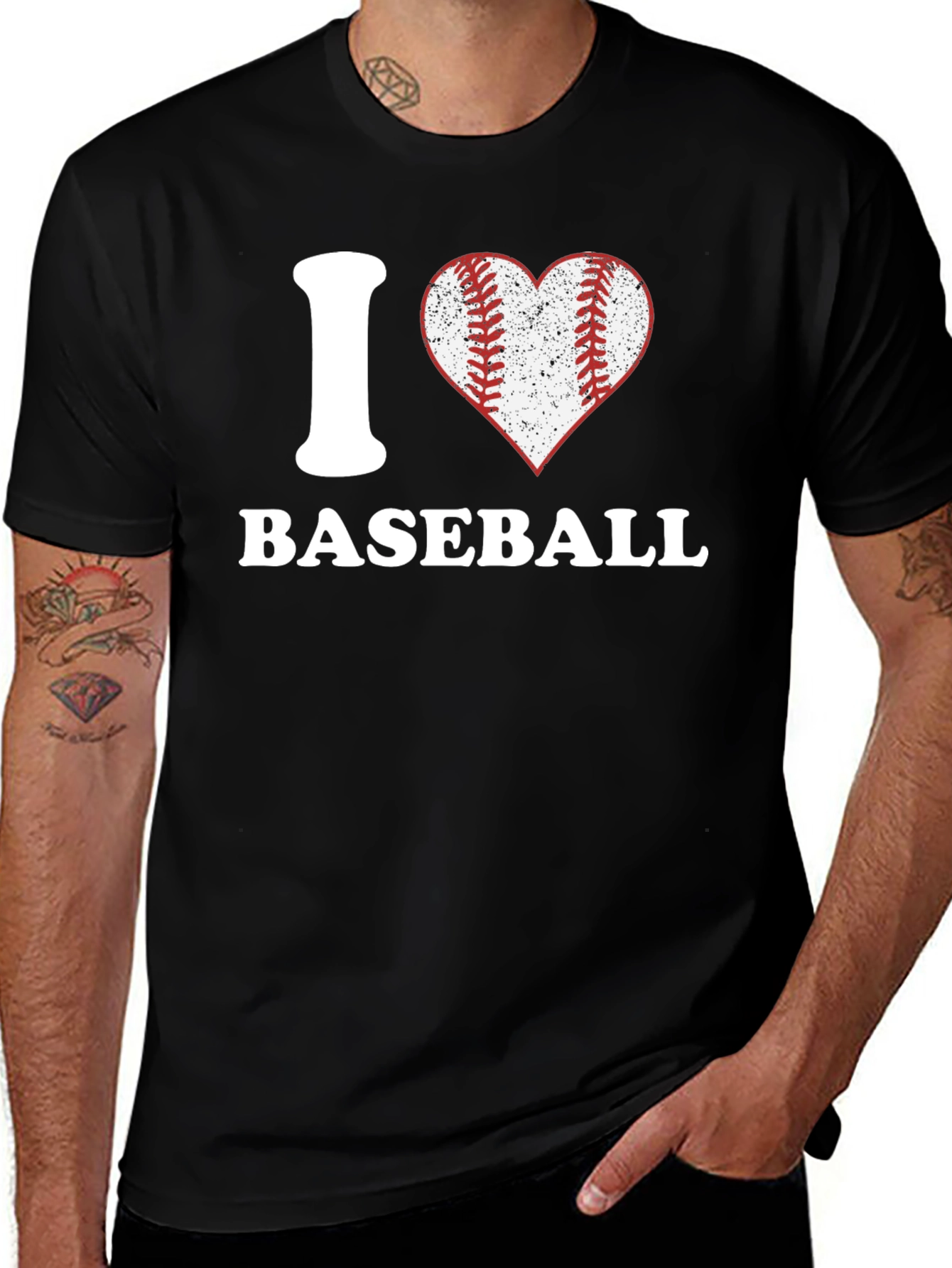 Variant 9 of I Love Baseball T-Shirt - Heart Graphic Tee