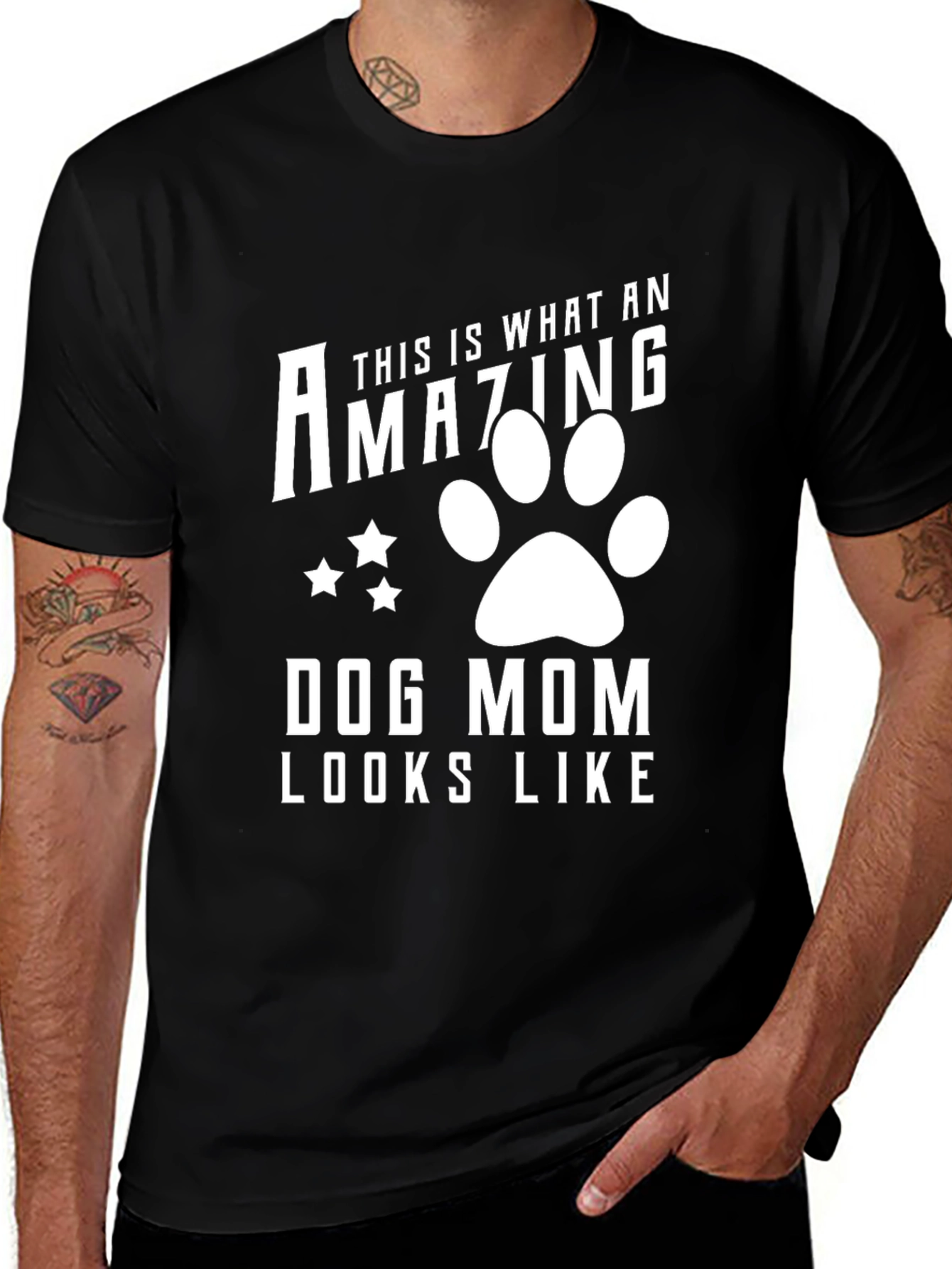 Variant 12 of Amazing Dog Mom Graphic Tee - Unisex Black T-Shirt