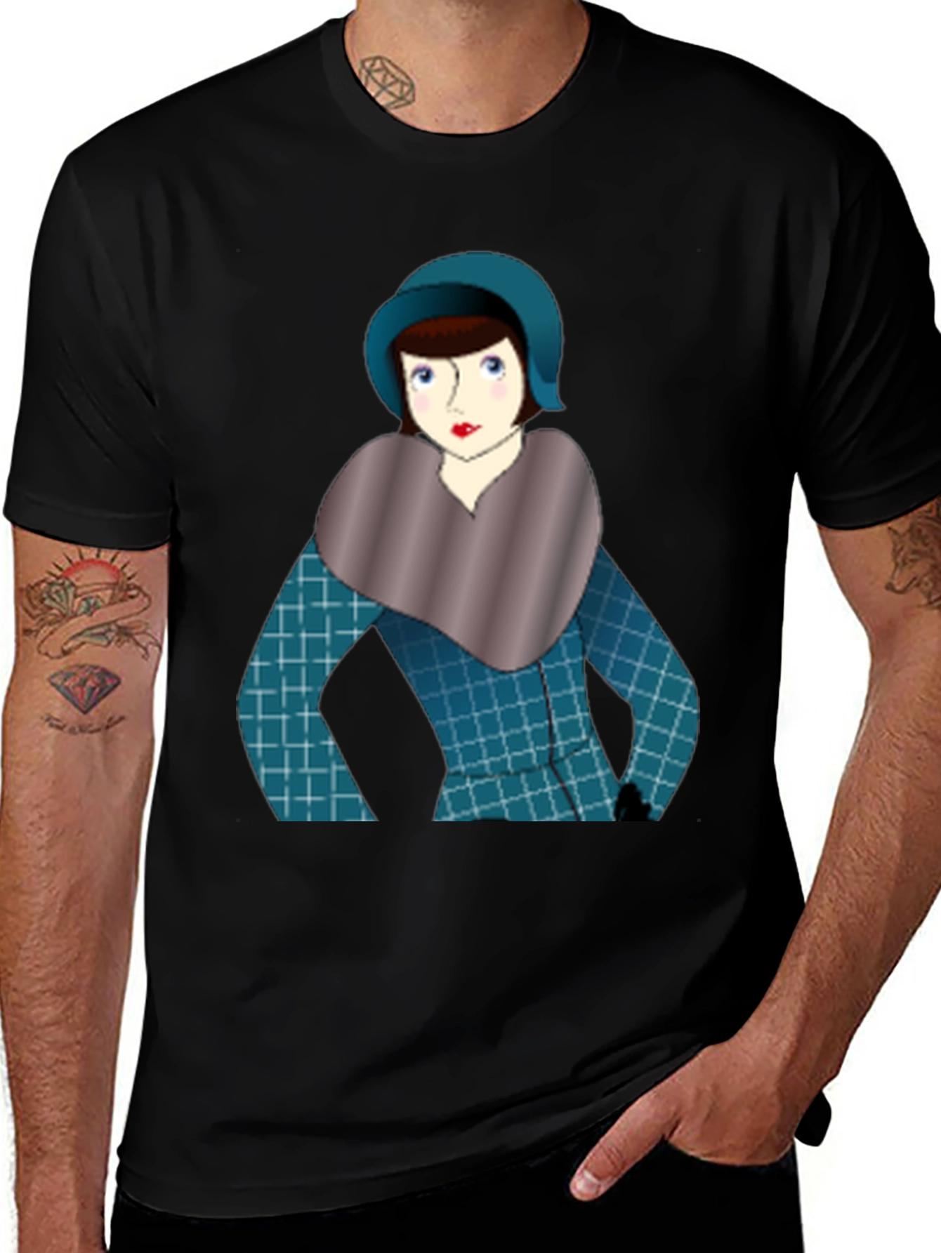 Variant 21 of Vintage Lady Graphic Tee - Retro Style