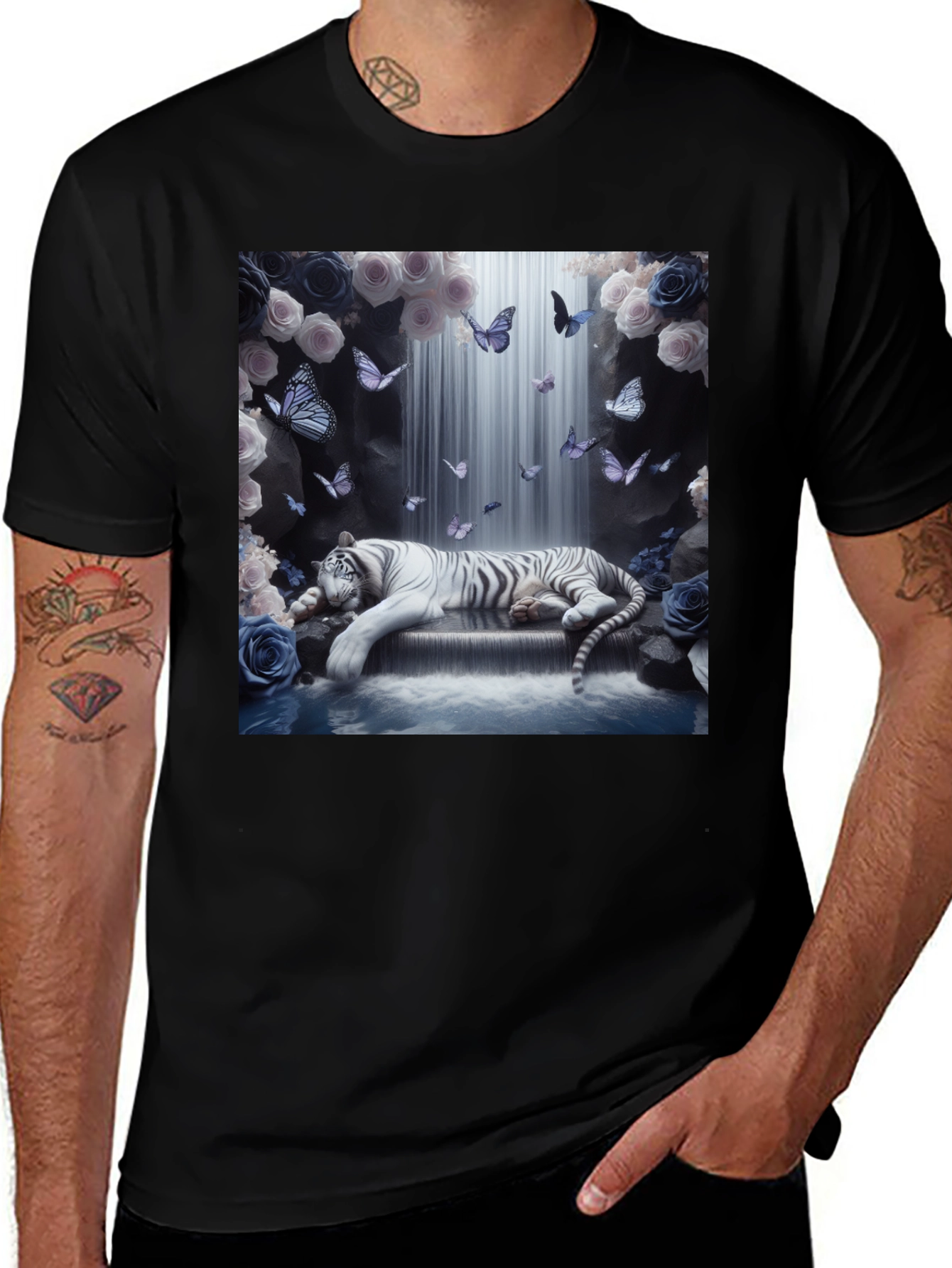 Variant 15 of White Tiger Waterfall Graphic Tee