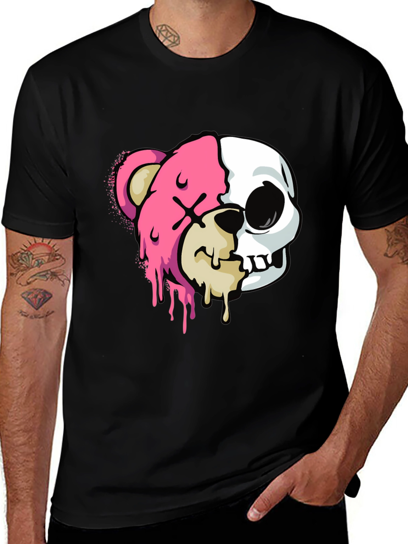 Variant 24 of Bear Skull Graphic Tee - Edgy Style