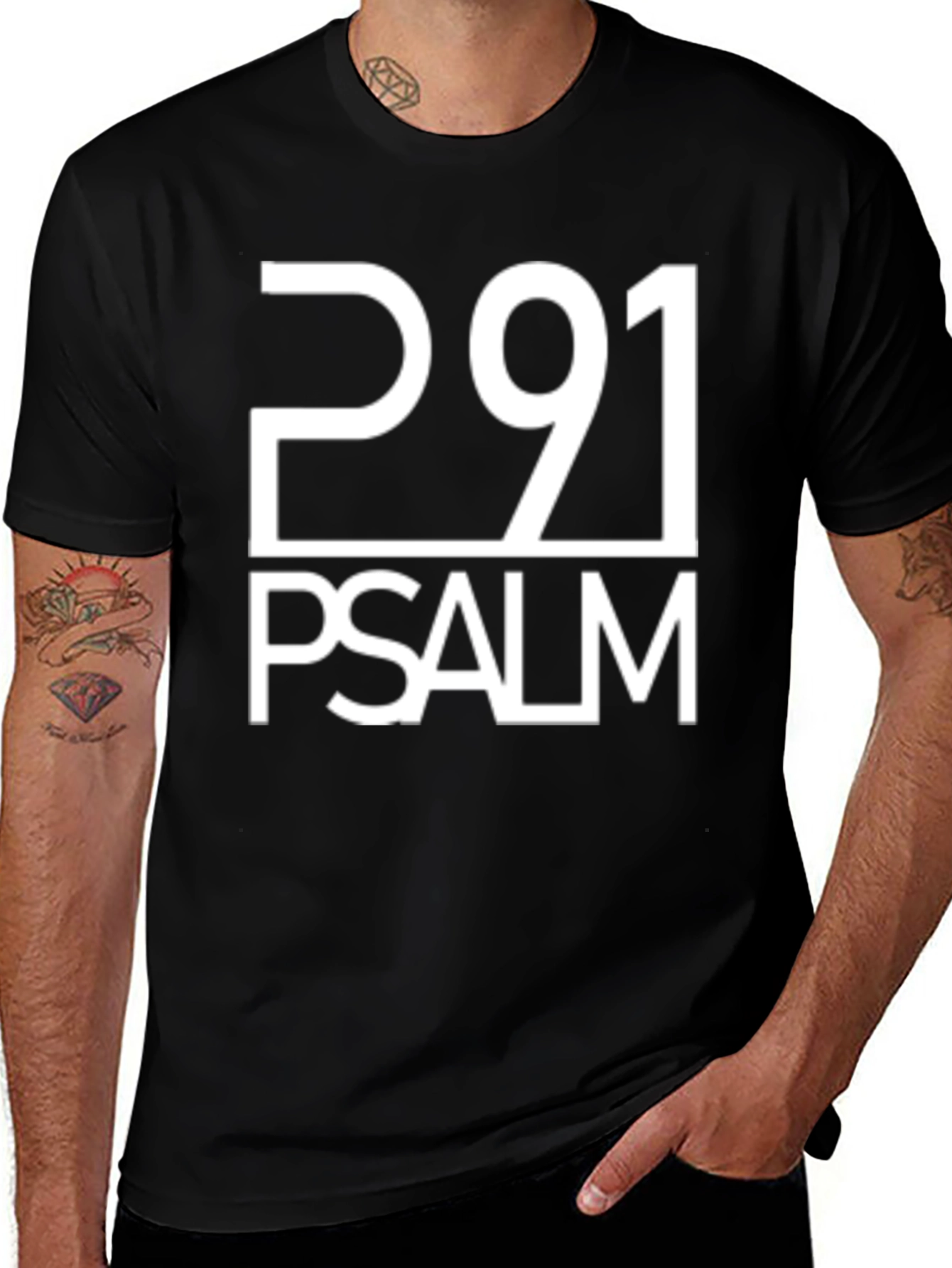 Variant 21 of Psalm 91 Black T-Shirt