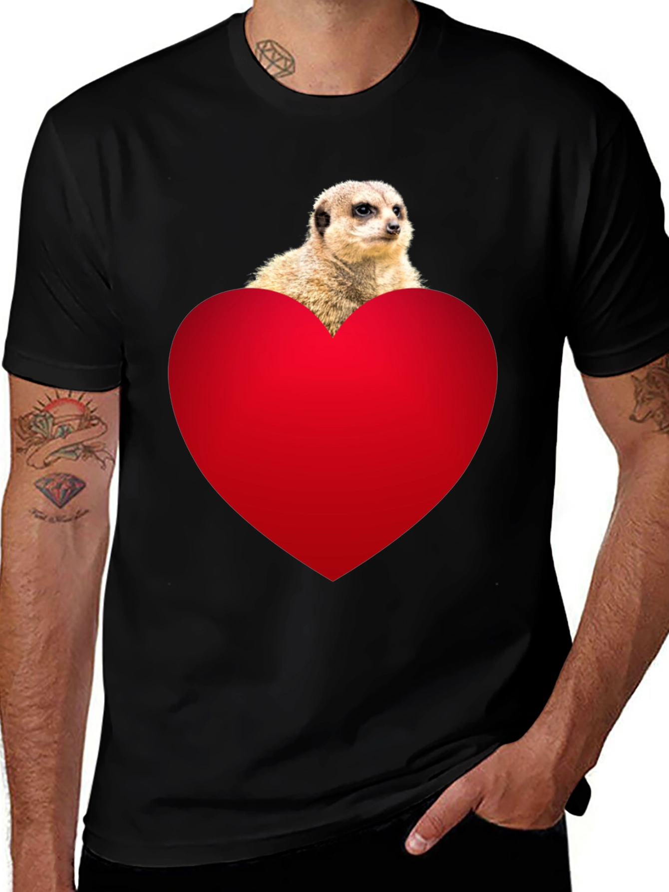 Variant 11 of Meerkat Heart T-Shirt - Cute Animal Tee