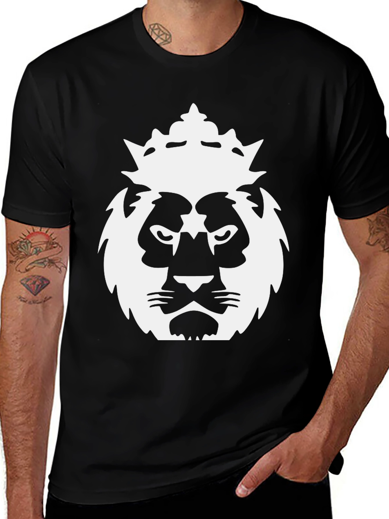 Variant 29 of King Lion Graphic Black Tee - Bold Style