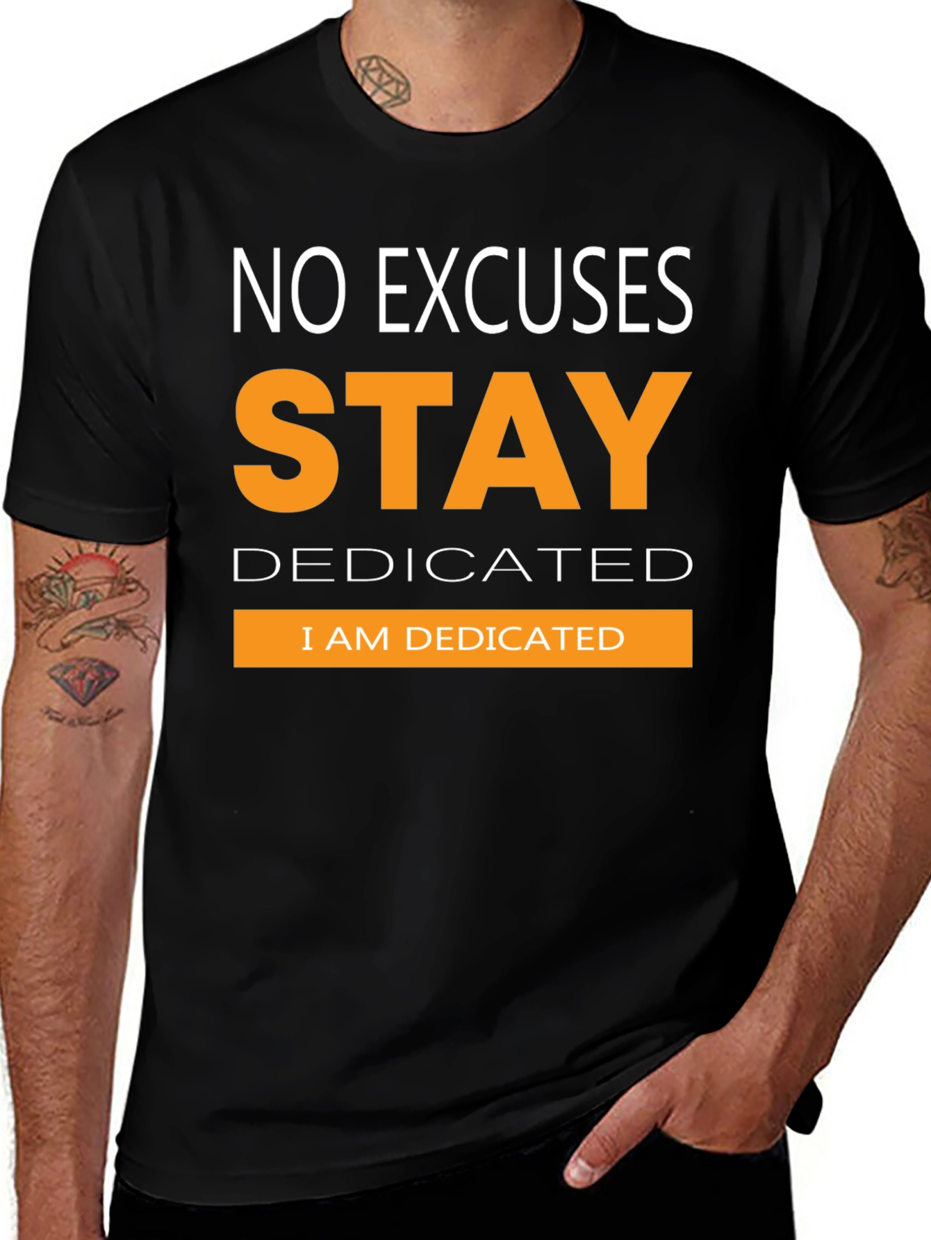 Variant 12 of Stay Dedicated Graphic T-Shirt - Motivational Tee