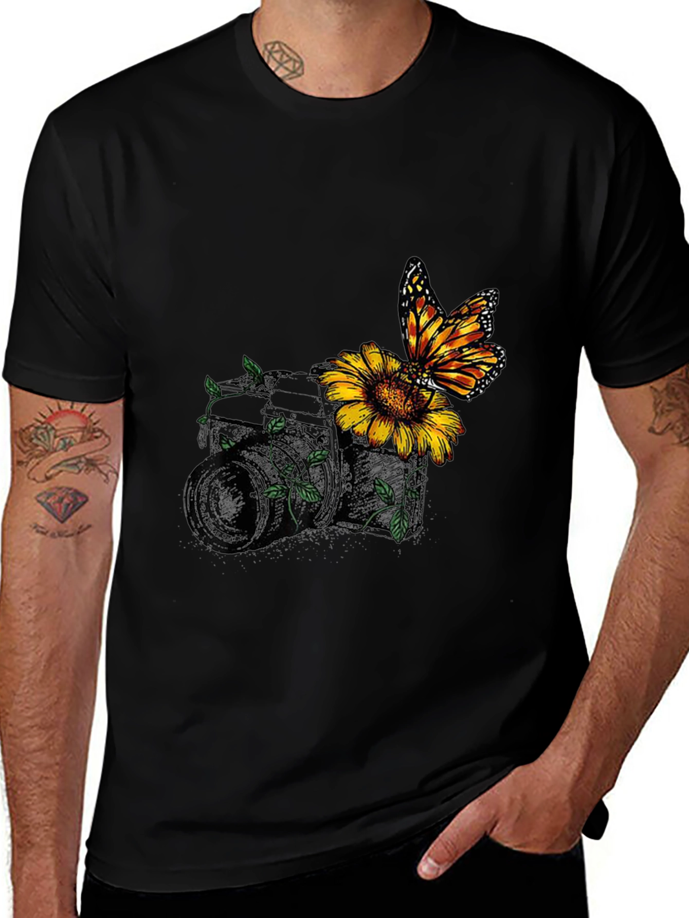 Variant 29 of Nature-Inspired Camera Graphic Tee