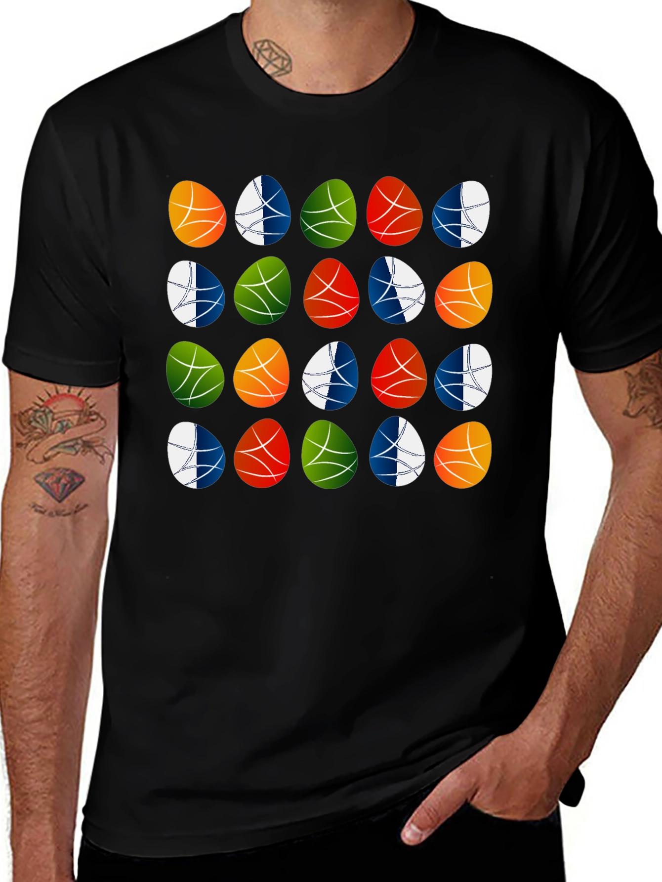 Easter Basketball Eggs T-Shirt
