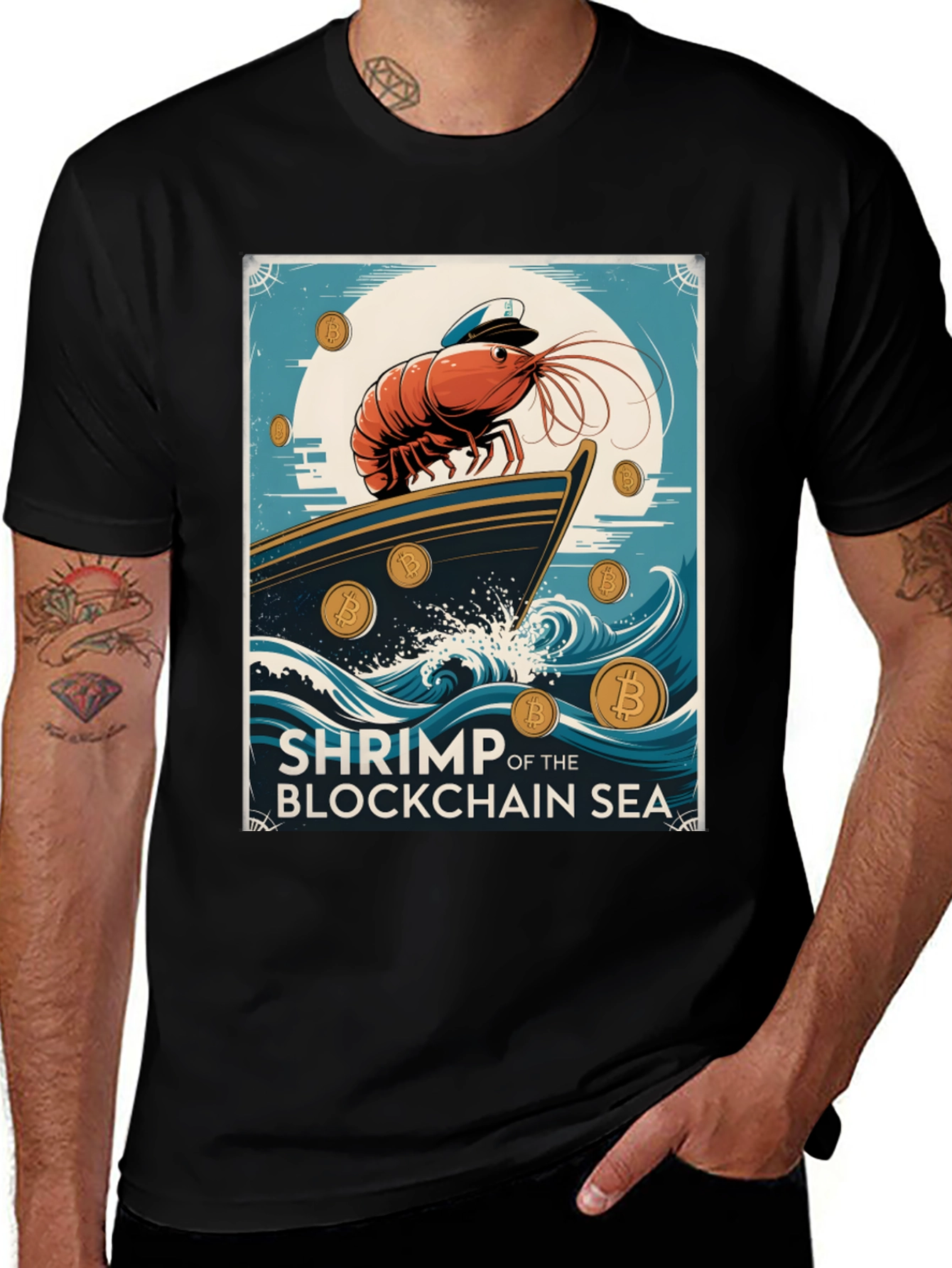 Shrimp Blockchain Sea Graphic Tee