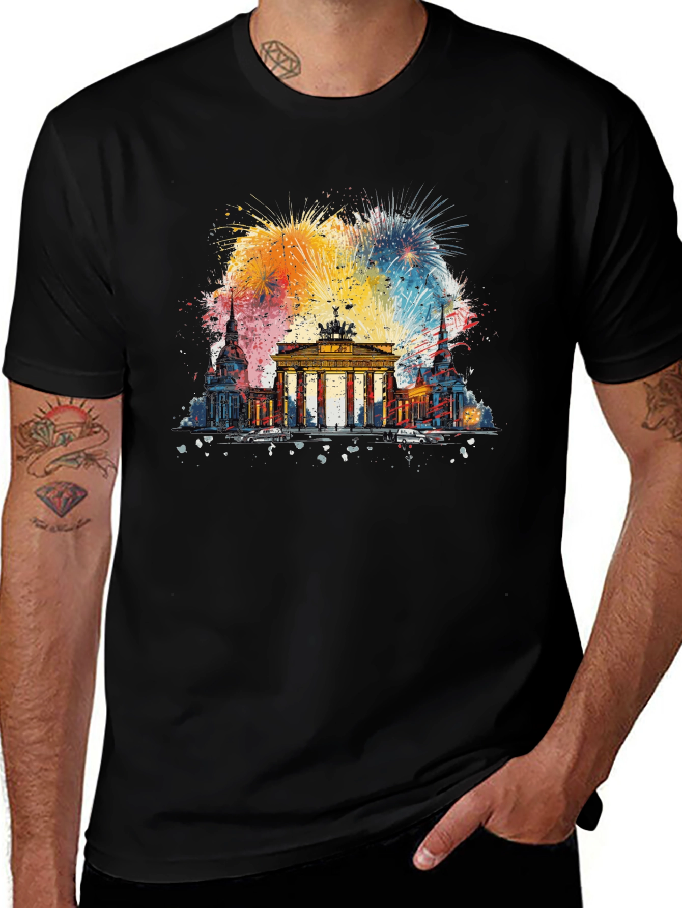 Berlin Landmark Fireworks Graphic Tee