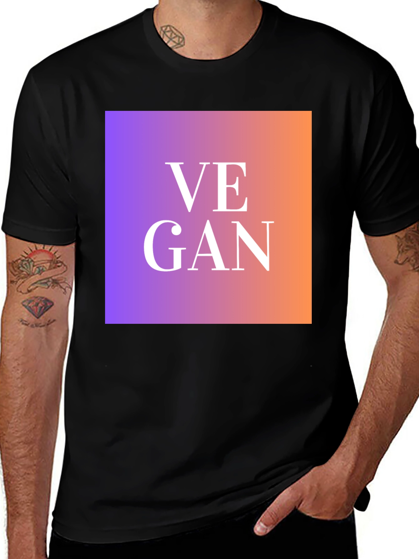 Variant 22 of Vegan Graphic Tee - Gradient Design