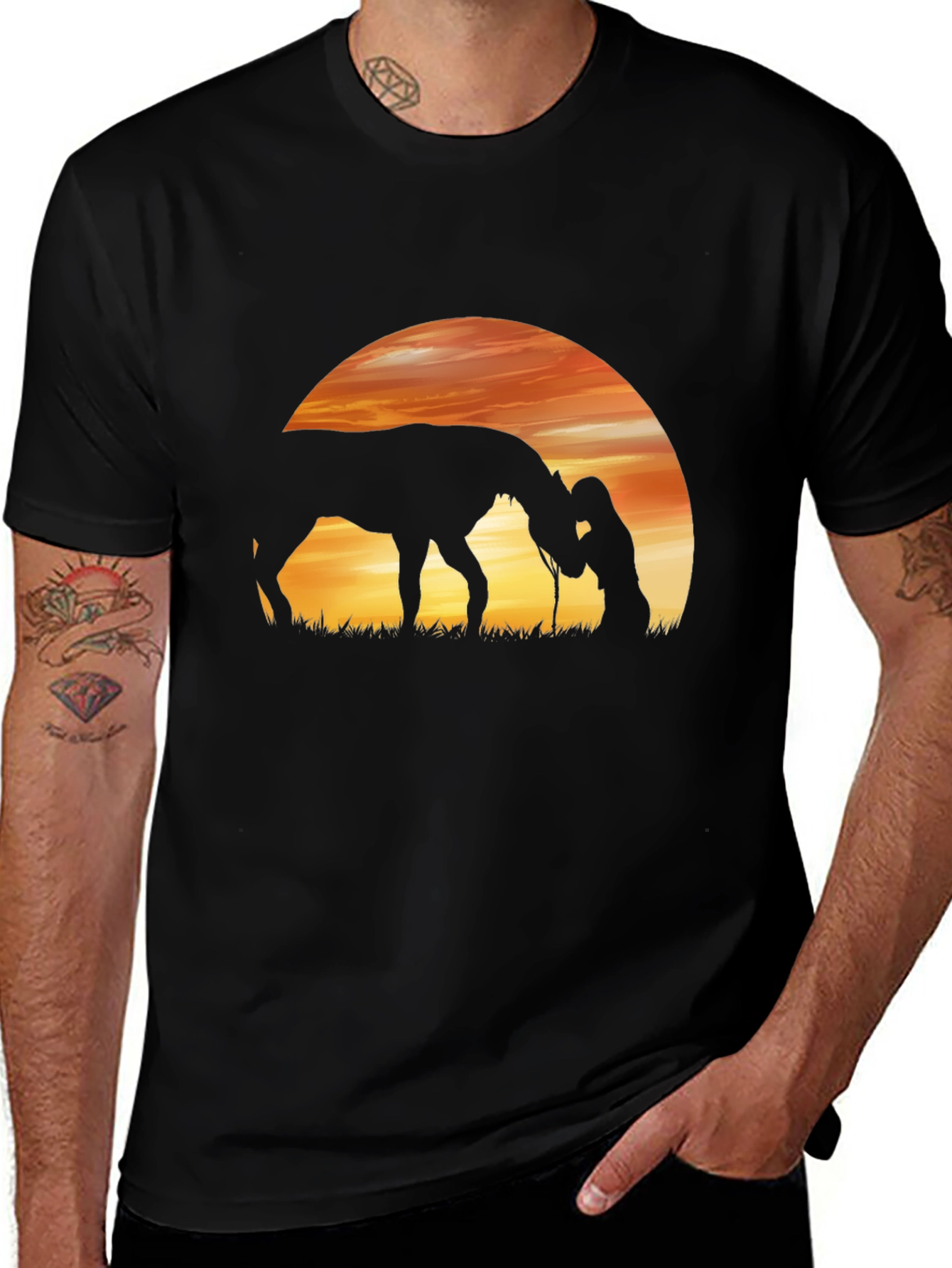 Variant 16 of Sunset Horse & Woman Graphic Tee