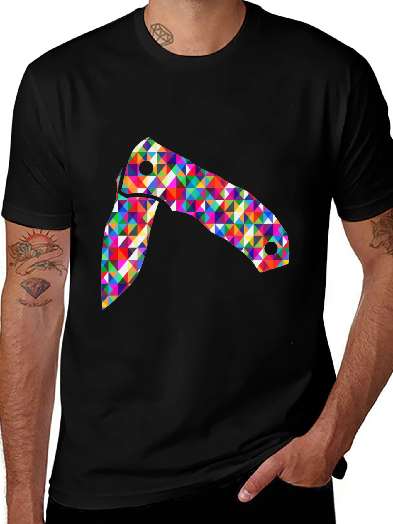 Variant 16 of Colorful Folding Knife Graphic T-Shirt