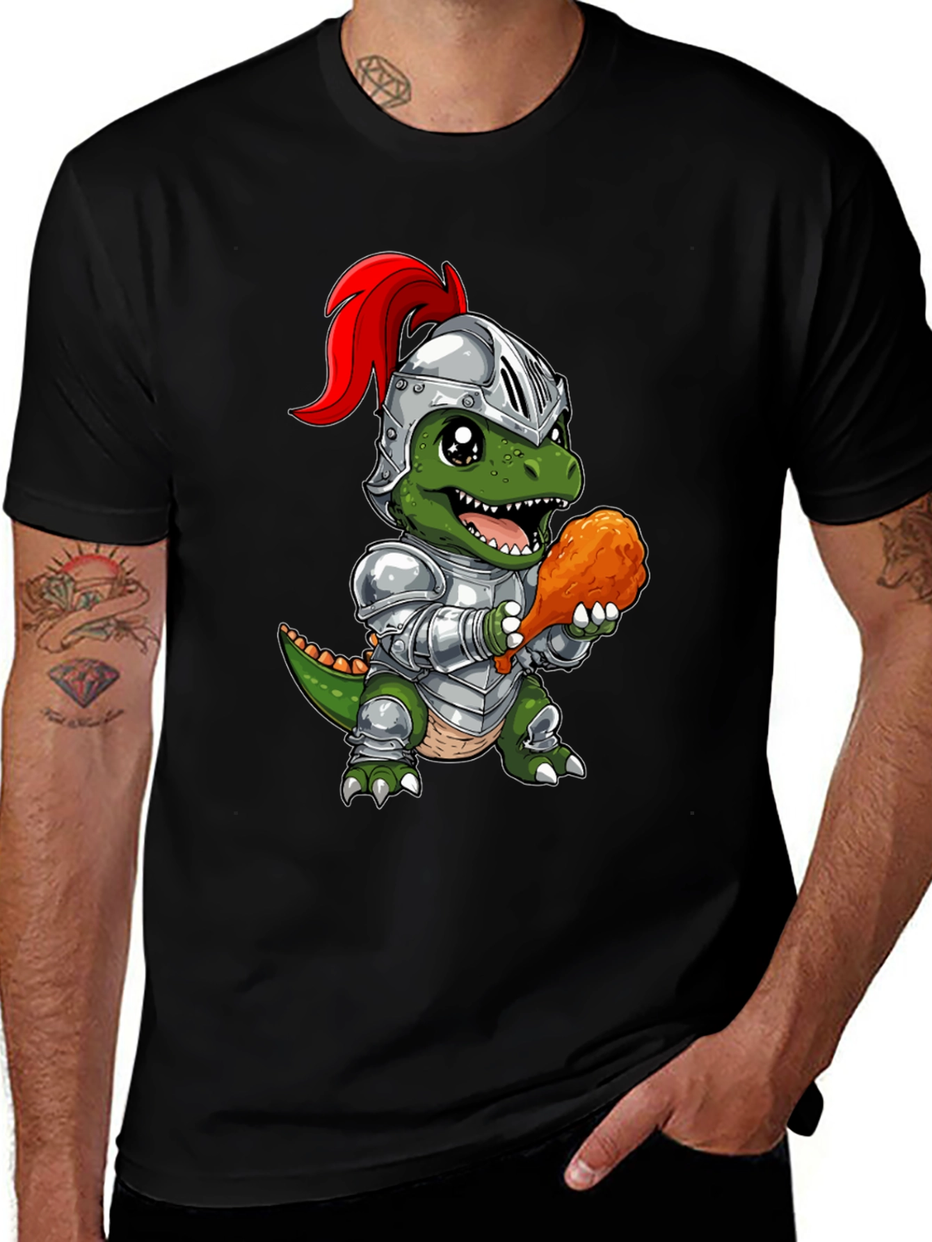 Variant 30 of Dino Knight T-Shirt - Chicken Leg Champion