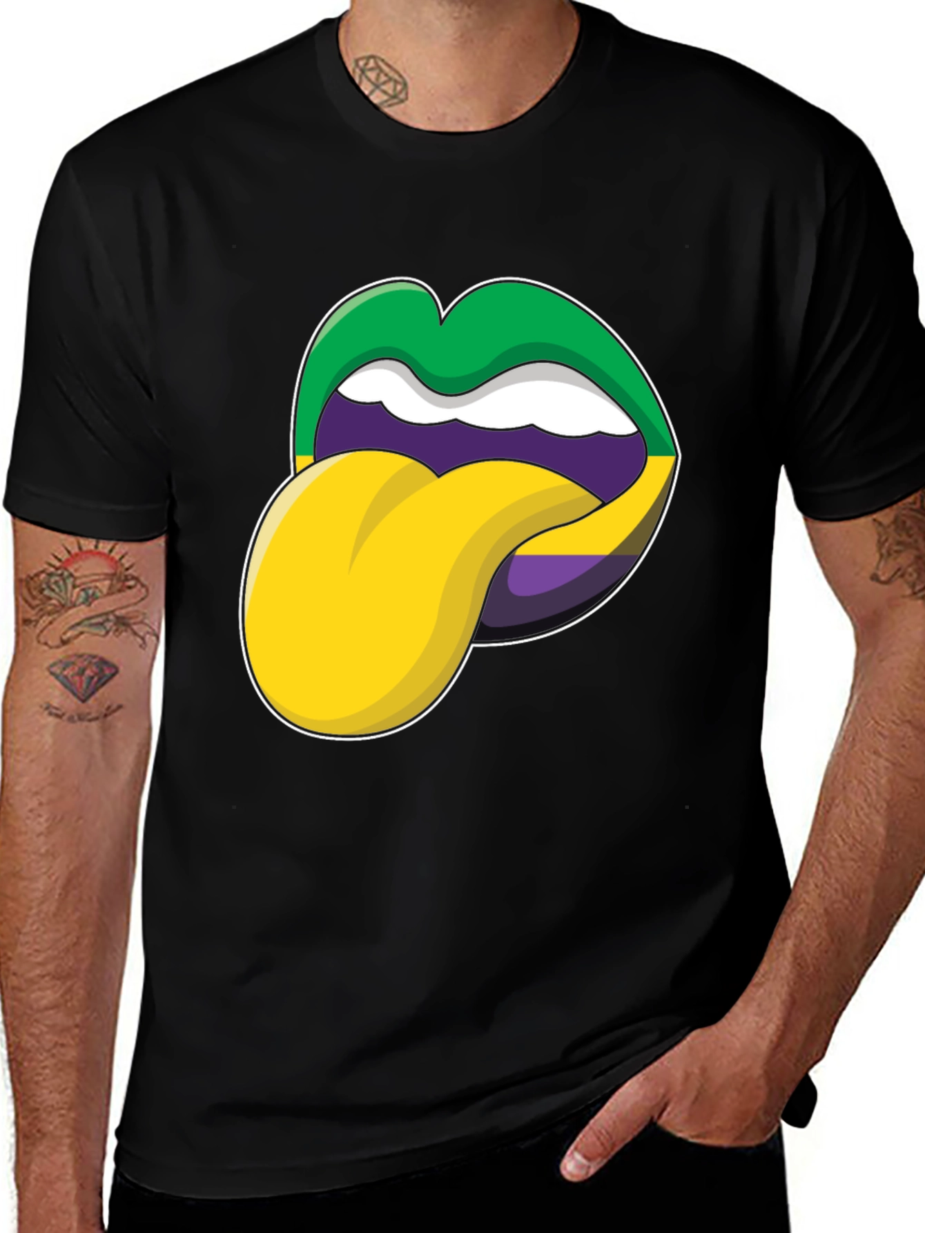 Mardi Gras Lips T-Shirt - Festive Celebration Tee