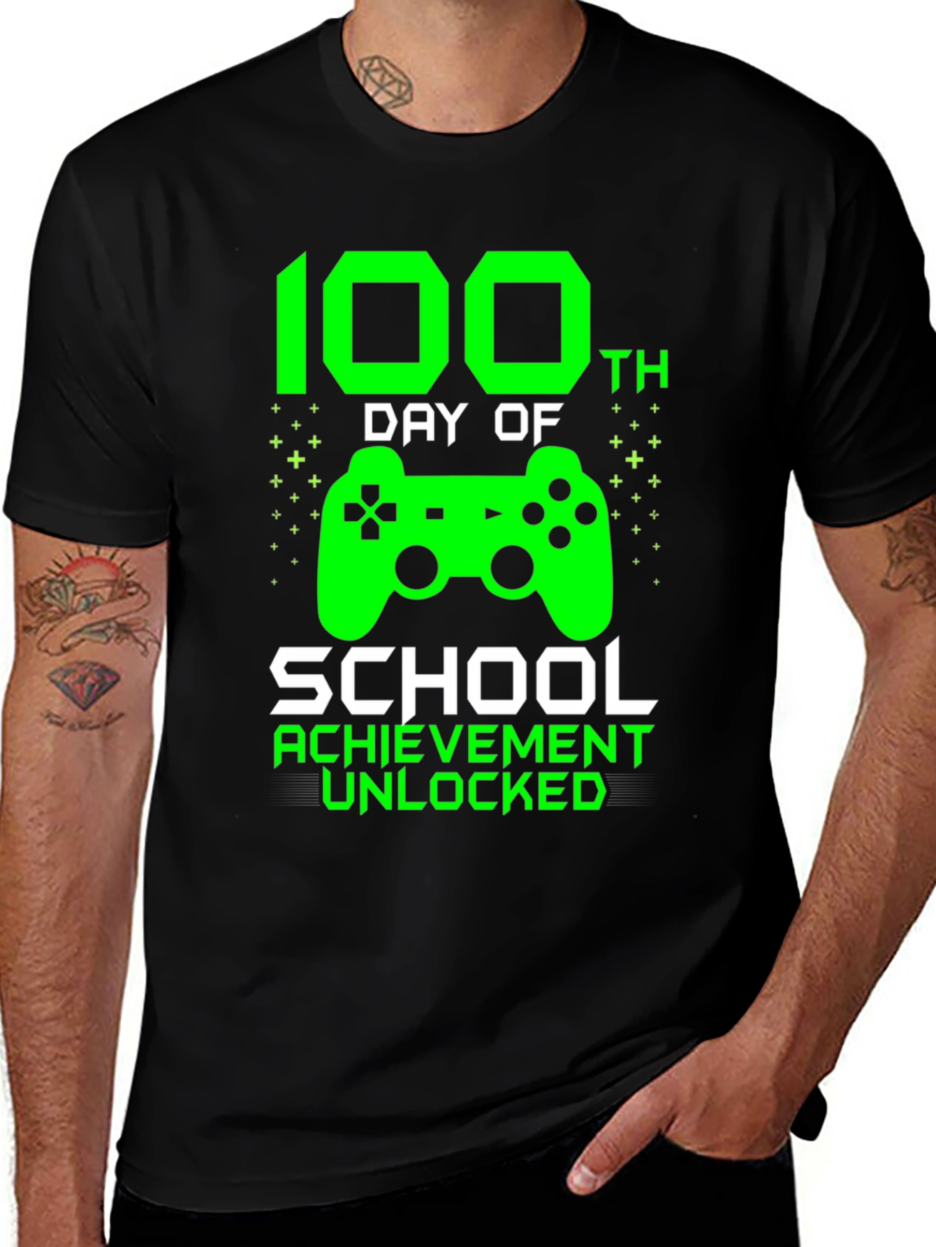 100th Day of School Achievement Unlocked Gamer T-Shirt
