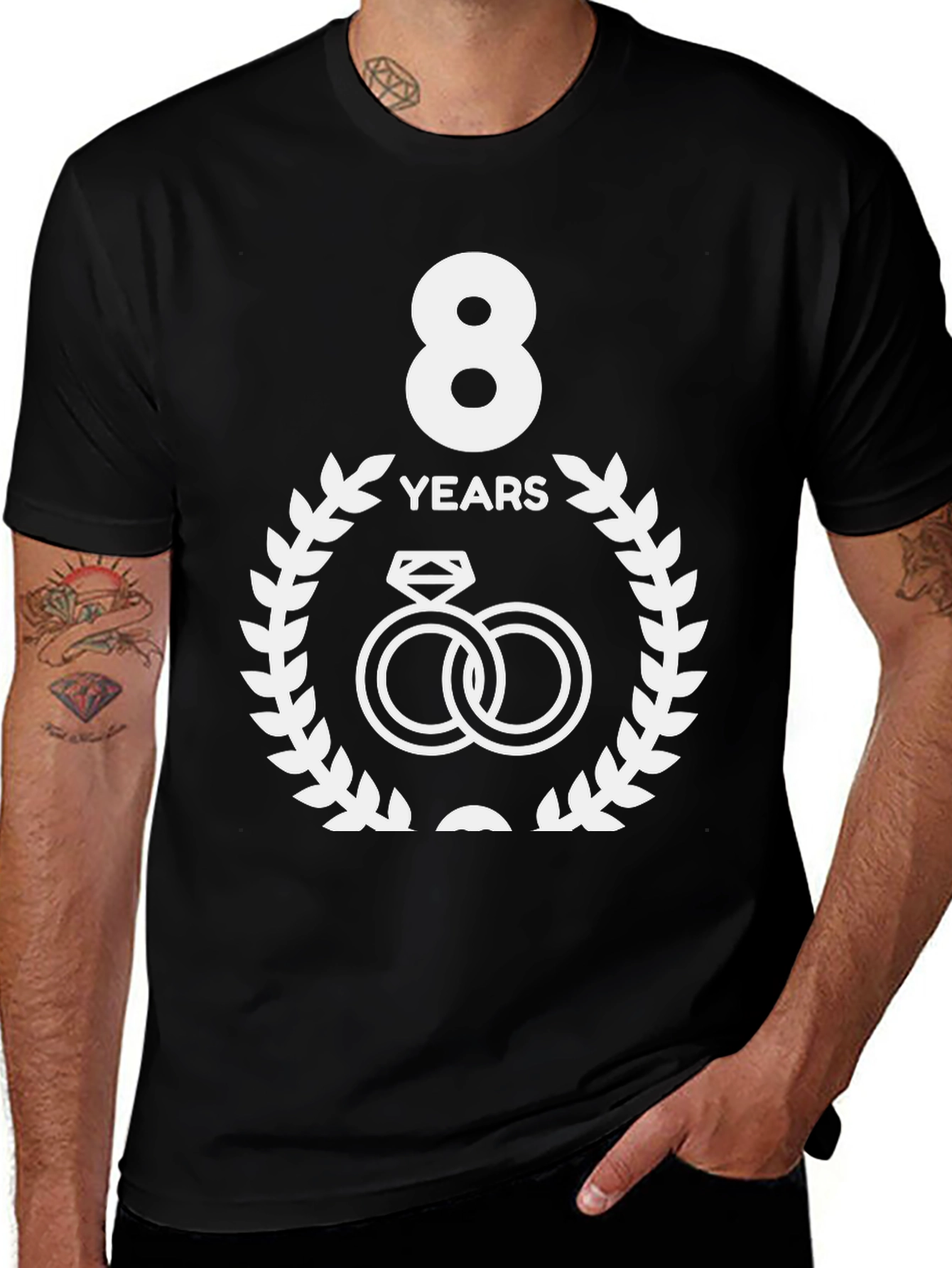Variant 6 of 8th Anniversary T-Shirt - Wedding Rings Design
