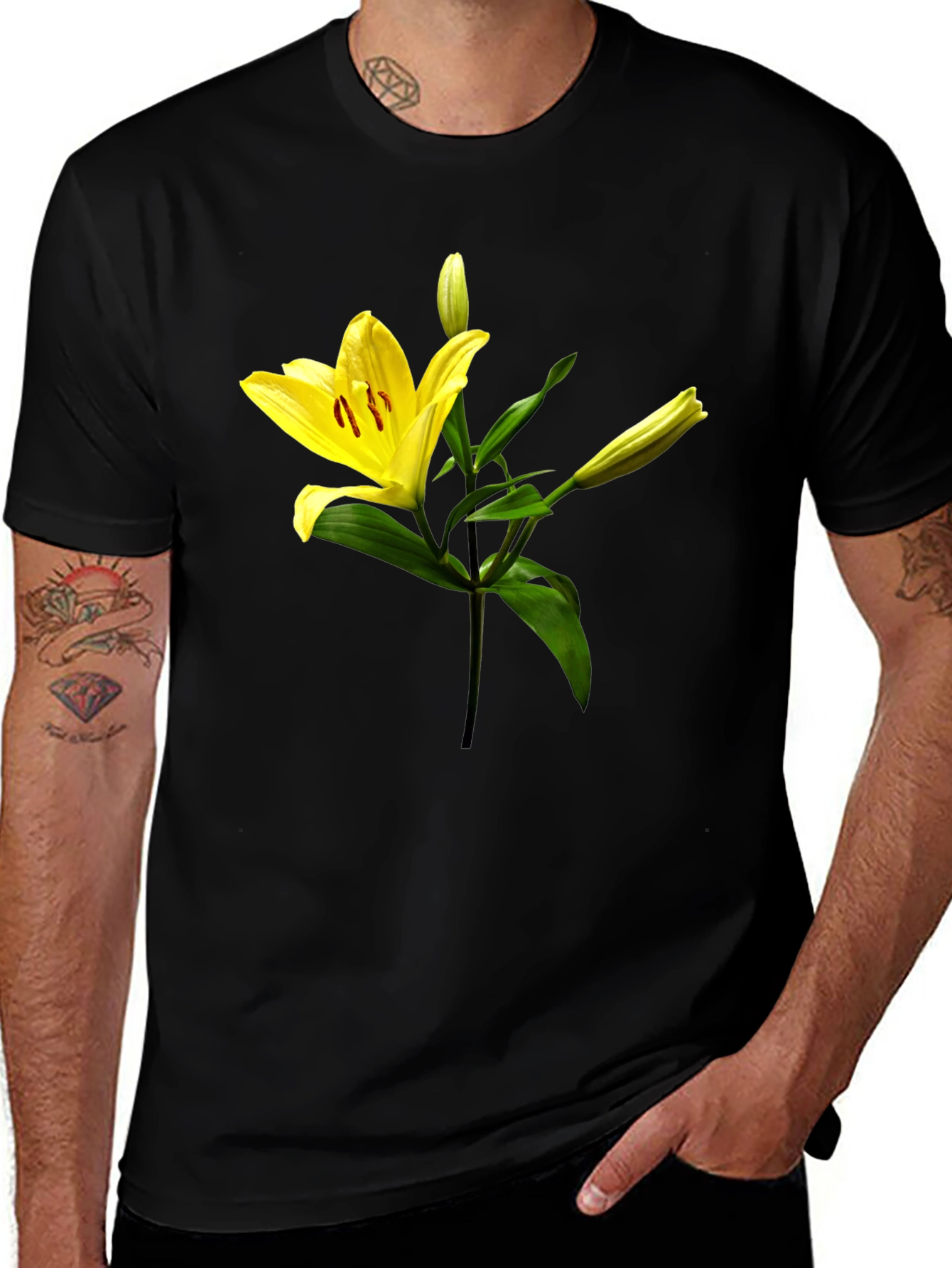 Variant 8 of Floral Lily Graphic Print T-Shirt
