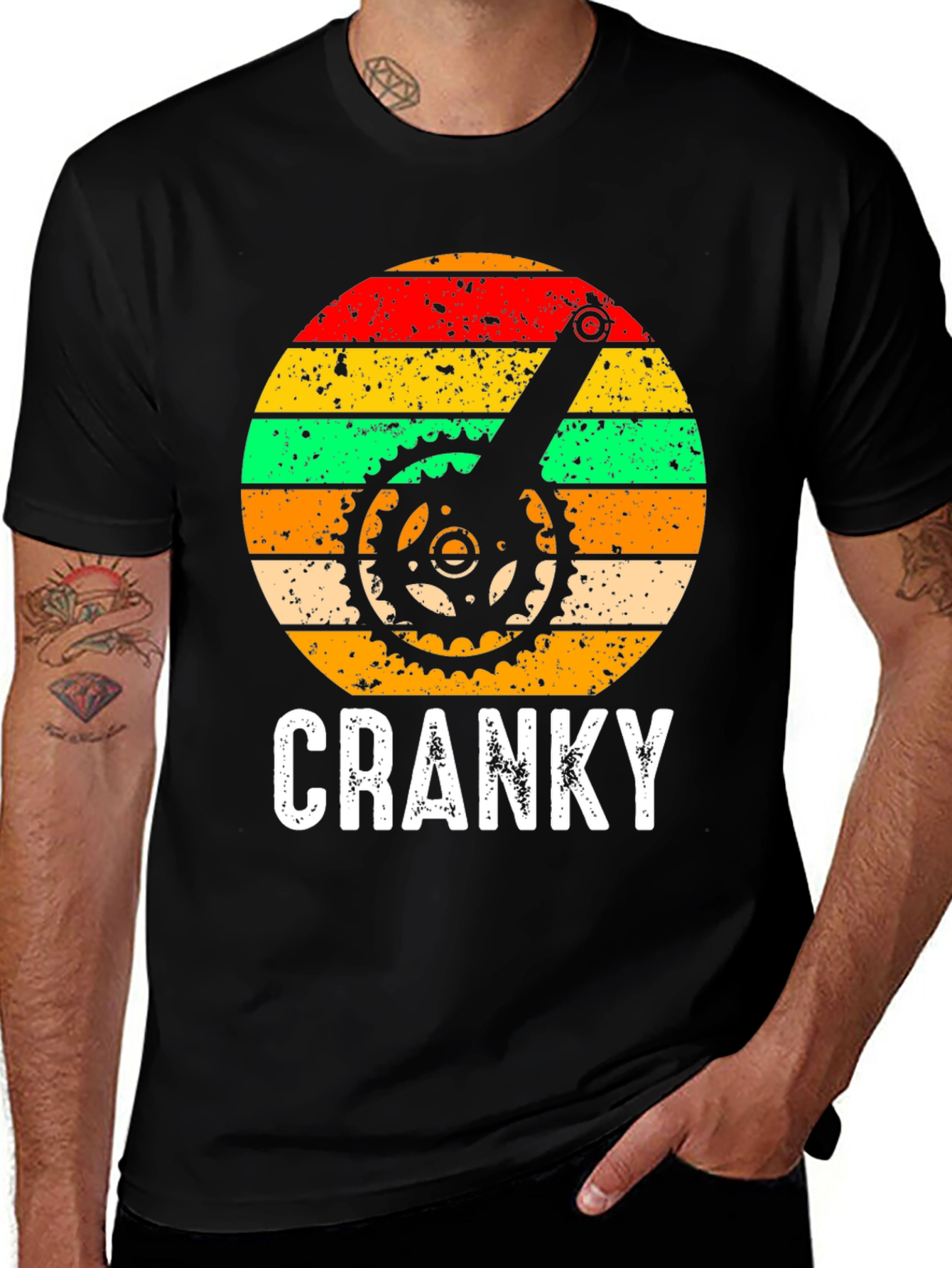 Variant 17 of Cranky Cyclist Graphic Tee - Black