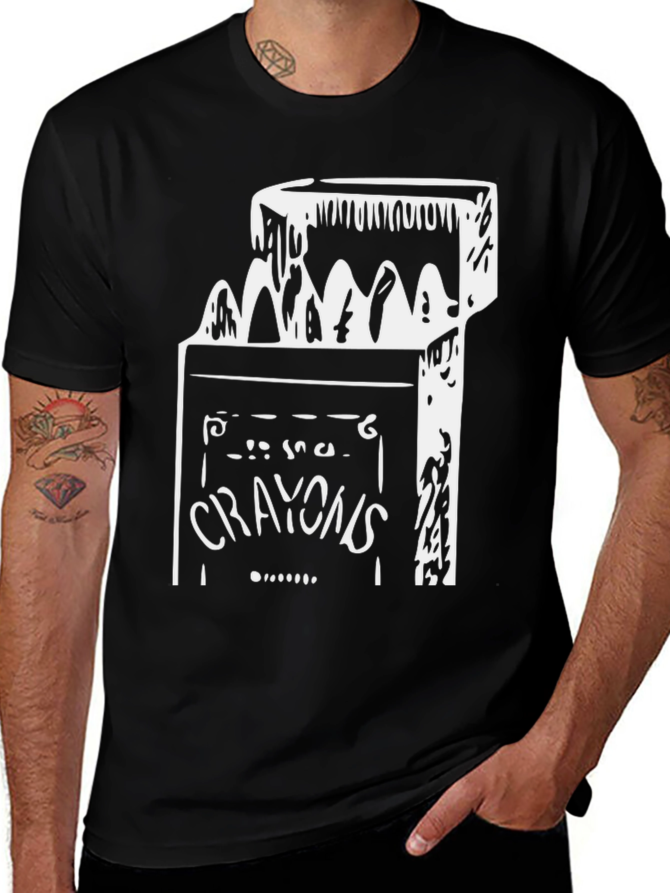 Variant 8 of Crayons T-Shirt - Black Graphic Tee