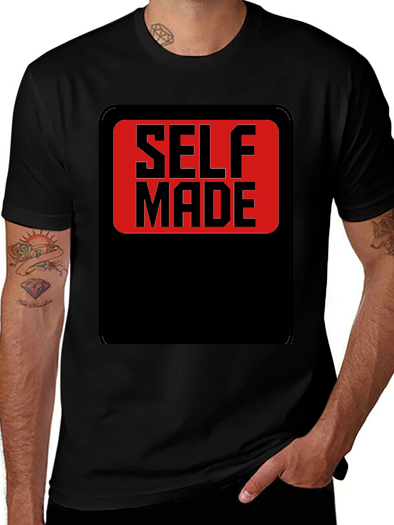 Variant 26 of Self Made Graphic T-Shirt - Black Cotton Blend