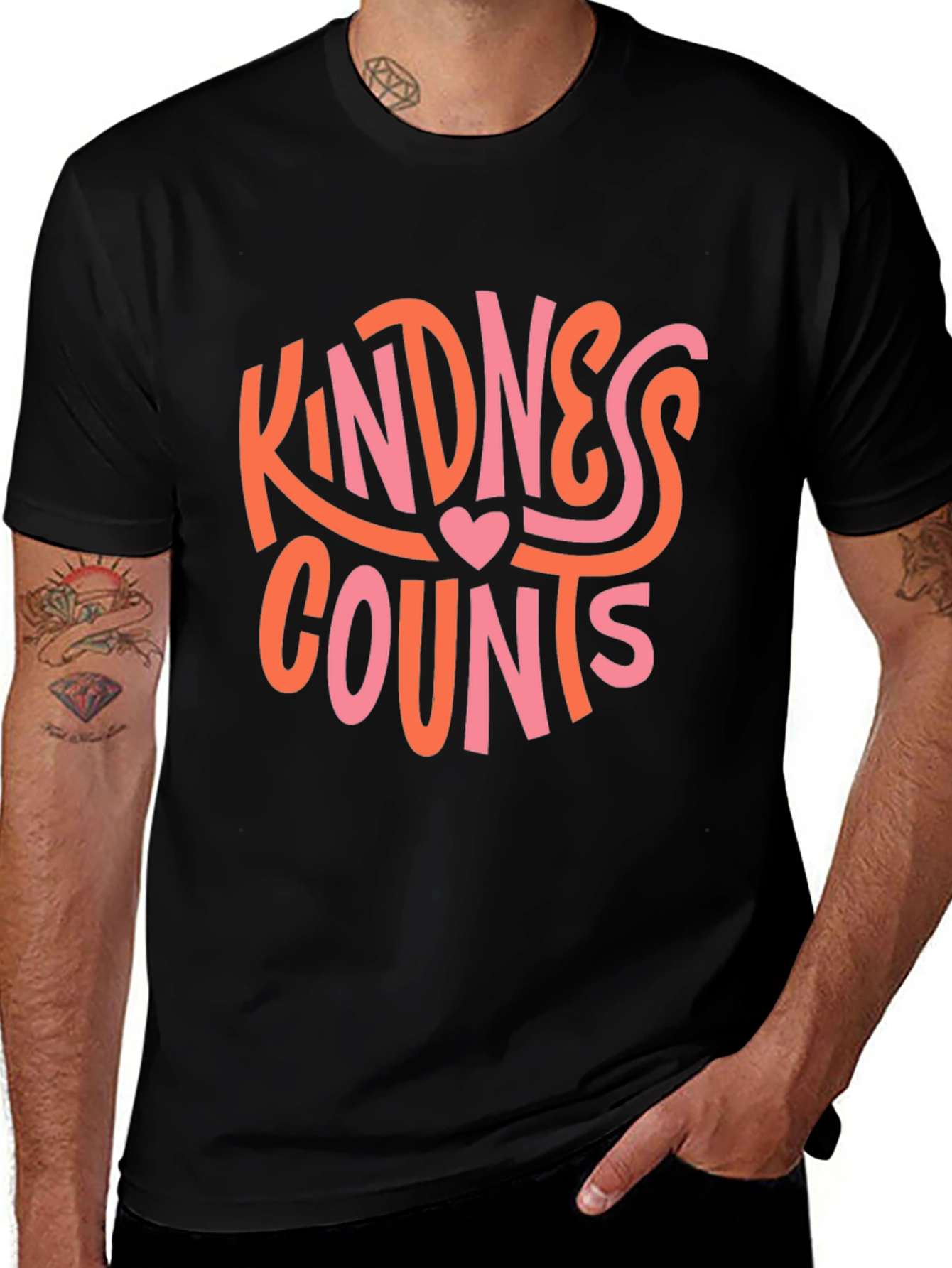 Variant 29 of Kindness Counts Graphic Tee - Black Unisex T-Shirt