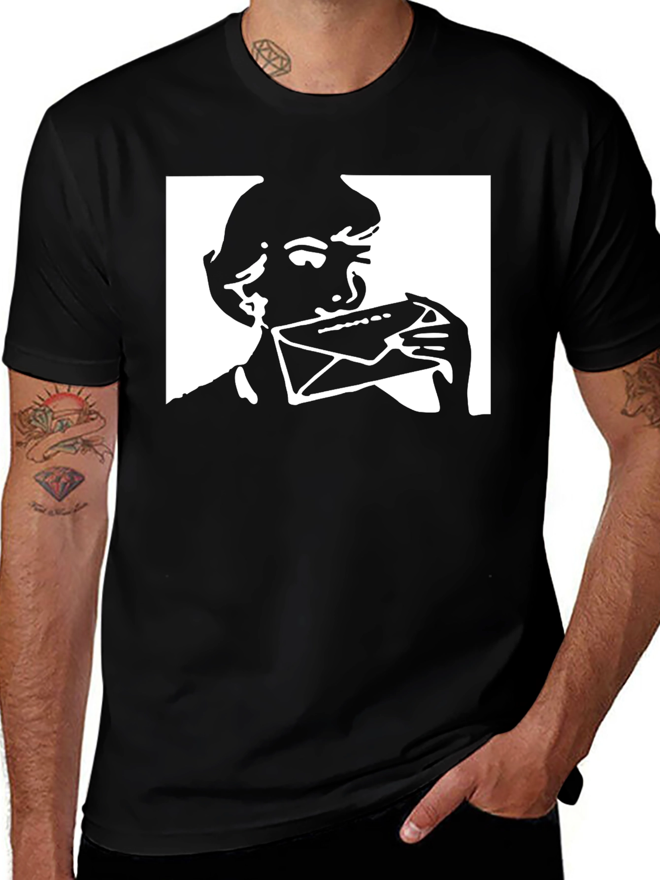Variant 17 of Envelope Licker Black Graphic T-Shirt