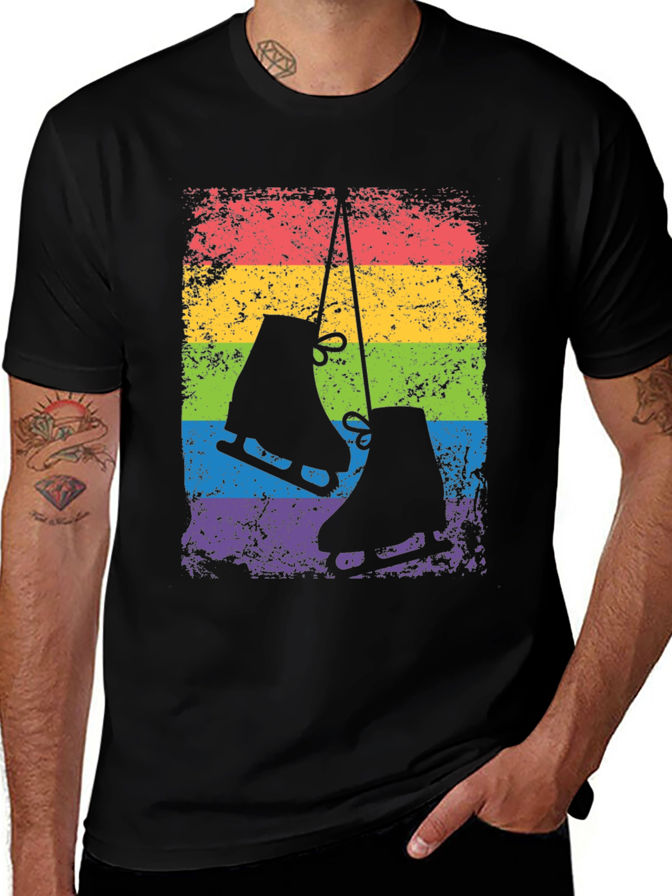 Variant 4 of Rainbow Ice Skates Graphic T-Shirt