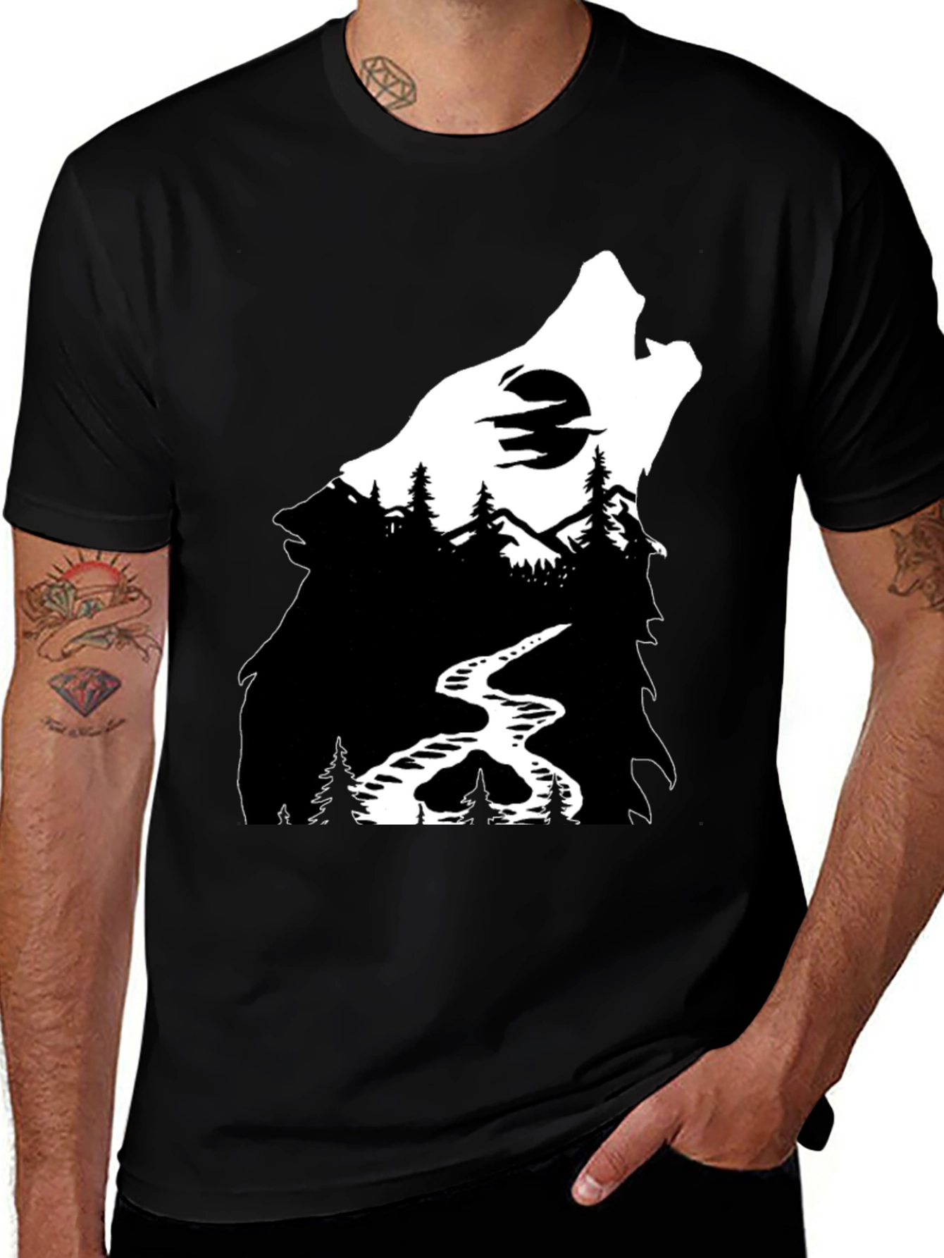 Variant 9 of Wolf Moon Silhouette T-Shirt