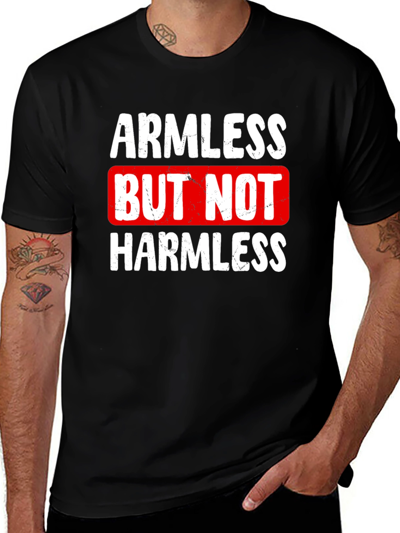 Variant 24 of Armless But Not Harmless Graphic Tee - Bold Statement Shirt