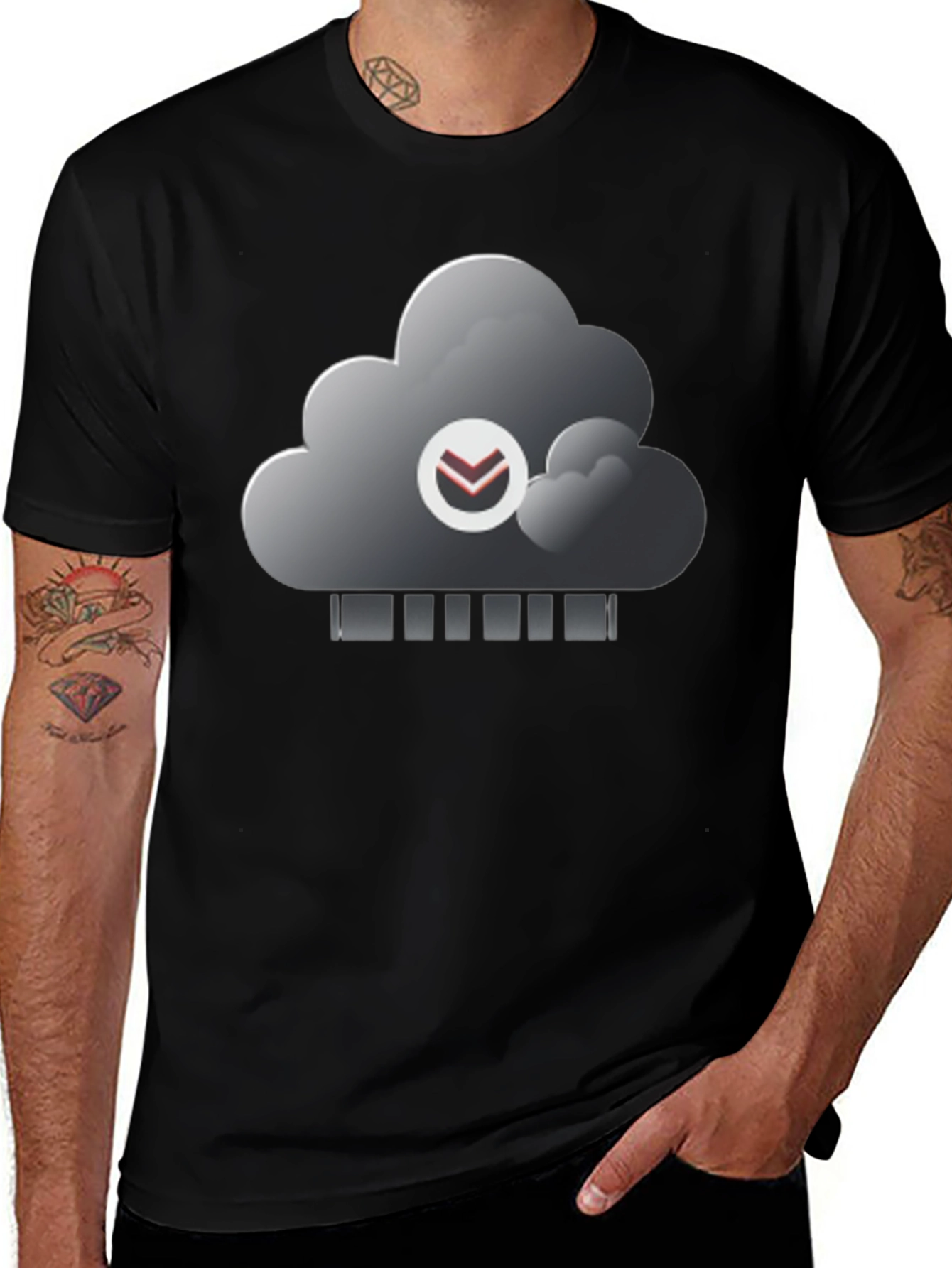 Cloud Data Transfer Black T-shirt