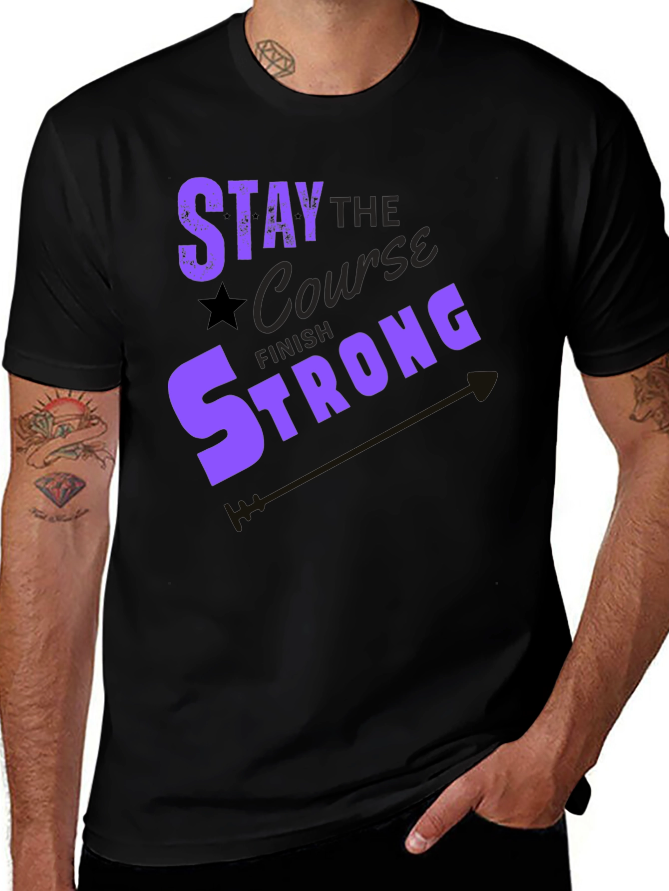 Variant 10 of Stay the Course Graphic Tee - Motivation T-Shirt