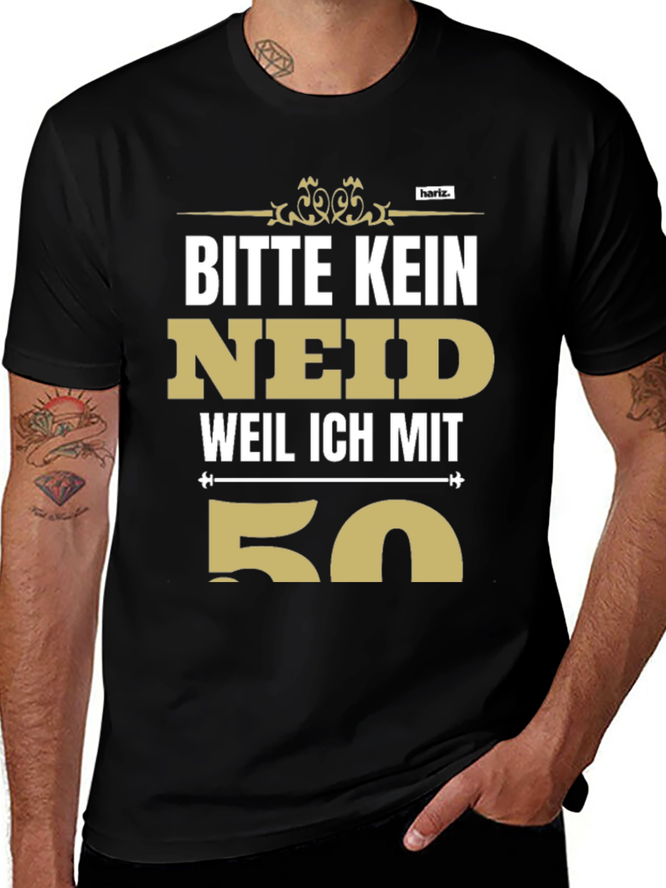 Bitte Kein Neid 50th Birthday T-Shirt - Black Cotton Tee