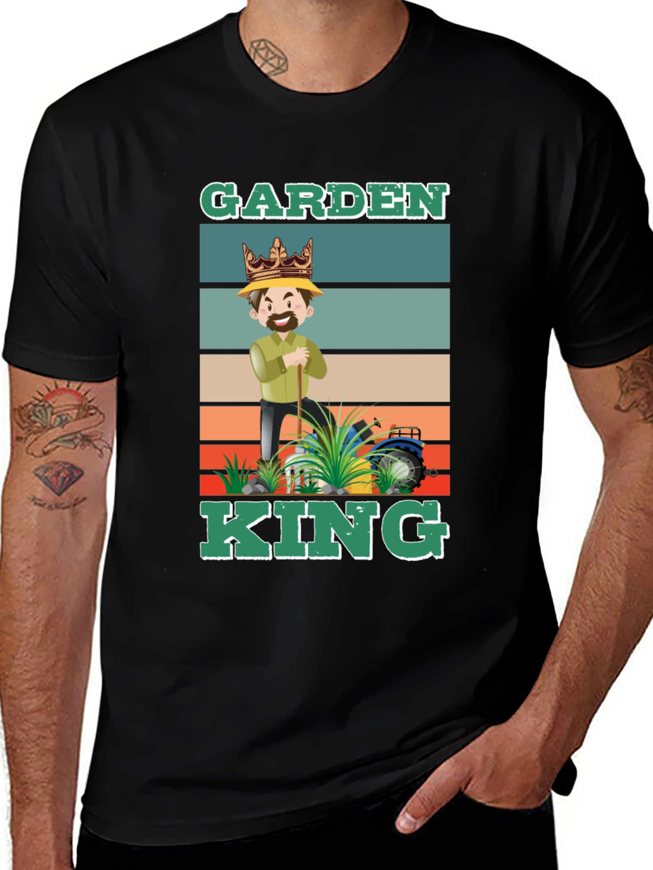Black Garden King T-Shirt: Gardening Humor Tee main image