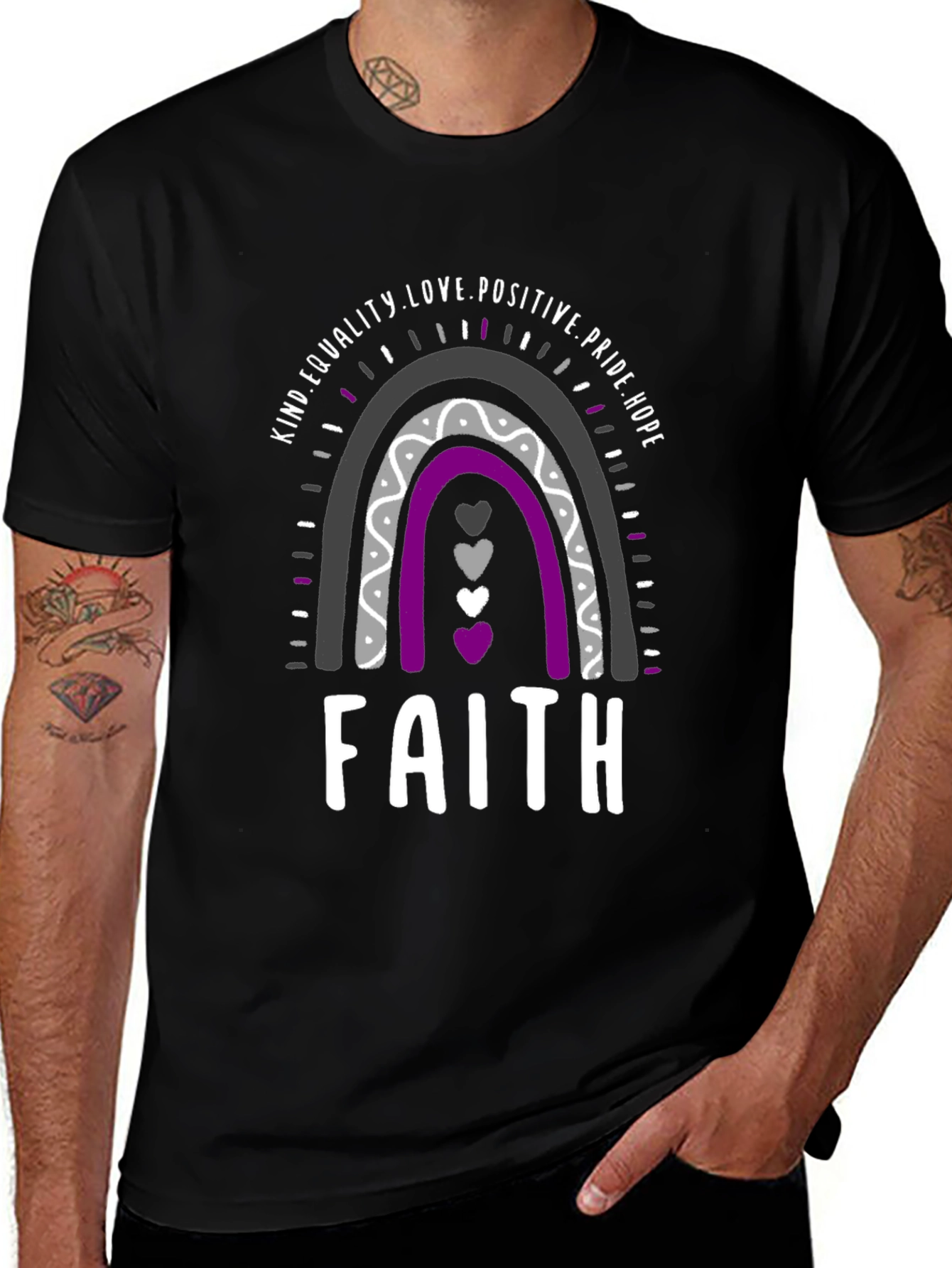 Faith LGBTQ+ Pride T-Shirt - Rainbow Design