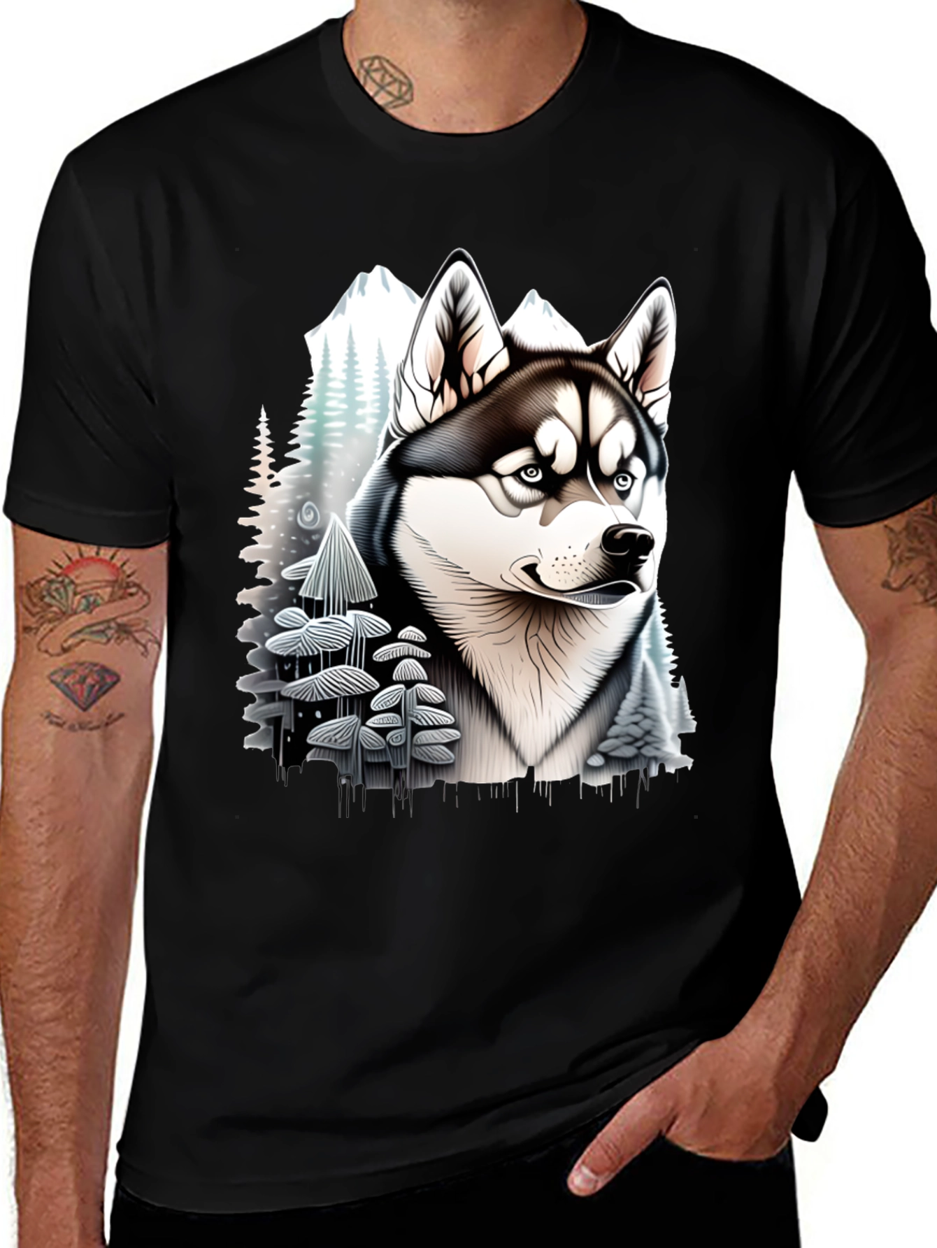 Variant 10 of Husky Mountain Black T-Shirt