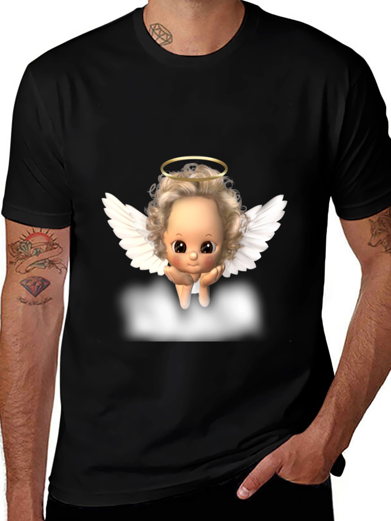 Variant 12 of Angel Baby Graphic Tee - Black
